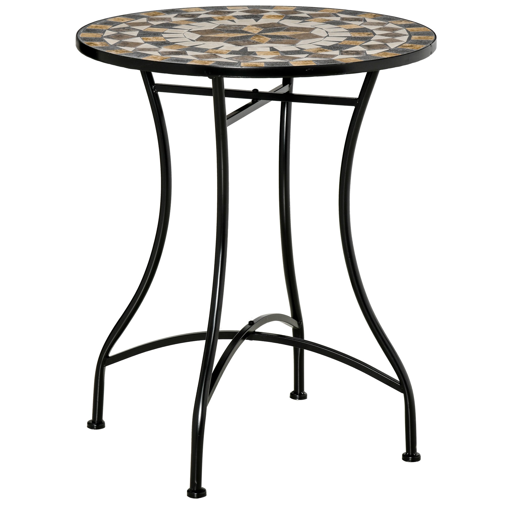 Outsunny Φ60cm Mosaic Outdoor Patio Table - Grey