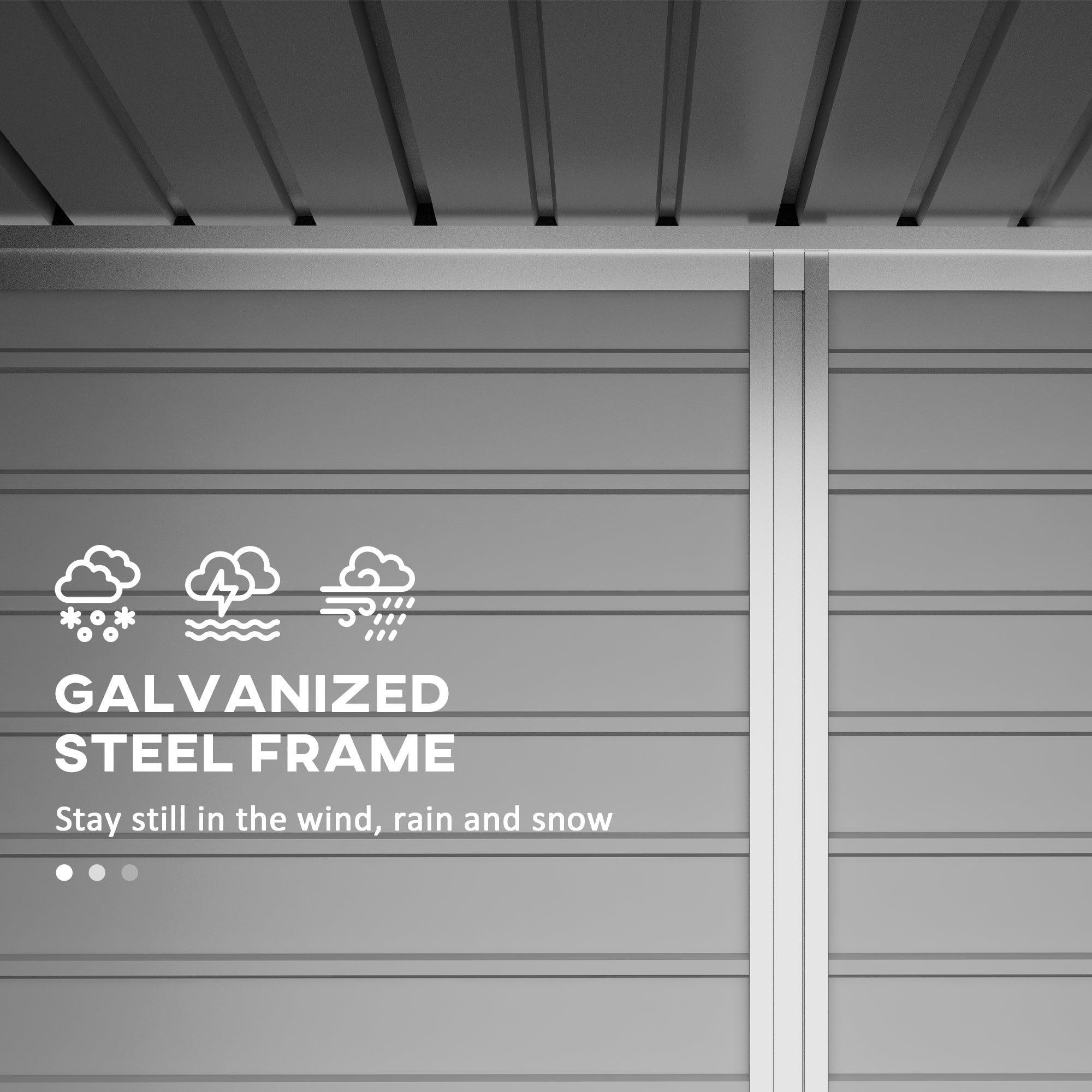 Outsunny 3.7 x 7.9ft Galvanised Steel Shed, with Latched Door and Padlock - Grey - North Peak Garden Furniture