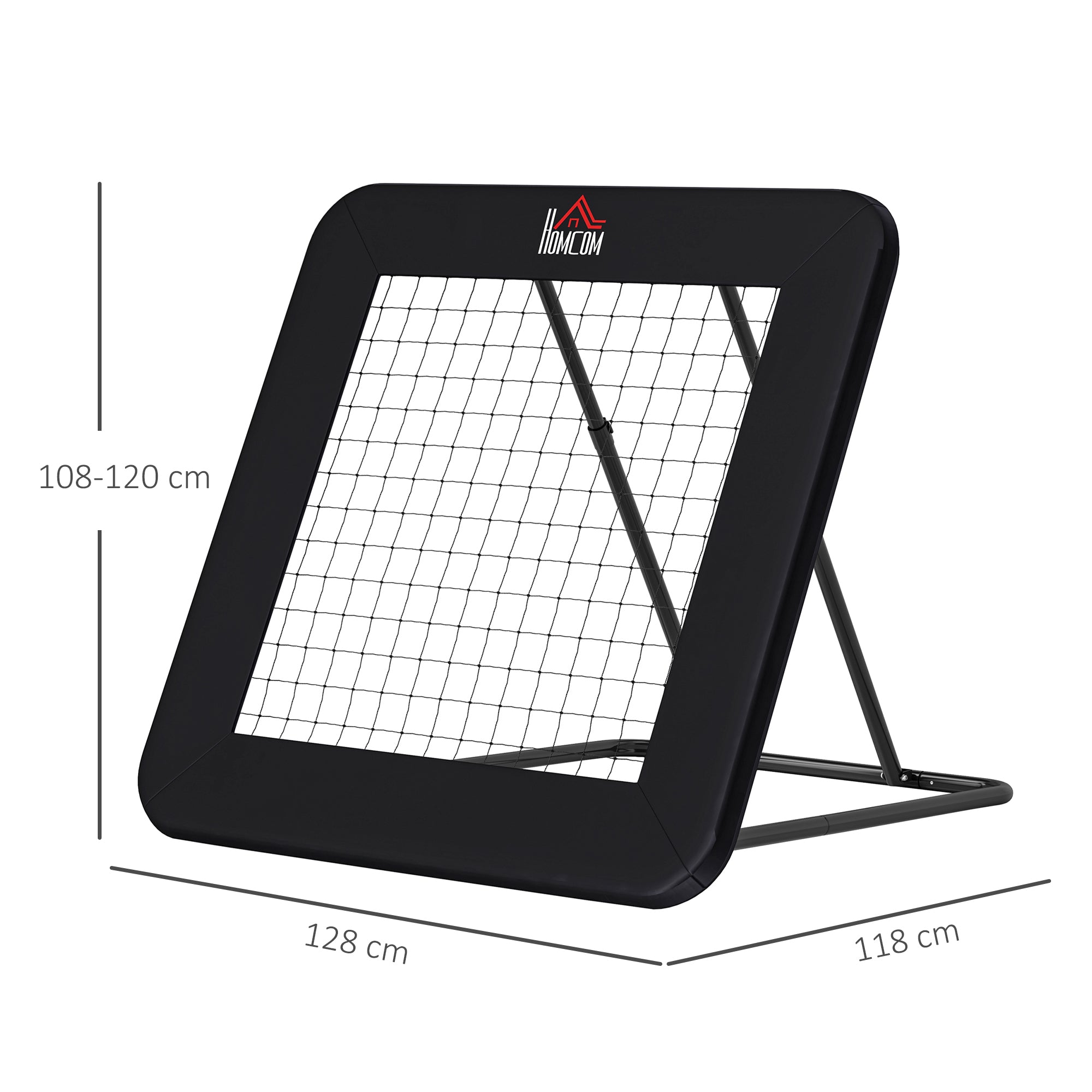 HOMCOM Football Training Net Target Goal, with Adjustable Angles - Black - North Peak Garden Furniture
