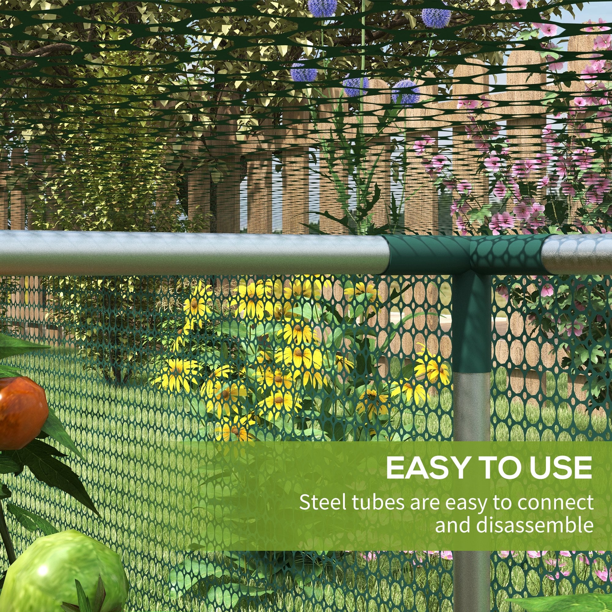 Outsunny 8' x 4' Plant Protection Cage, with Door, Green - North Peak Garden Furniture