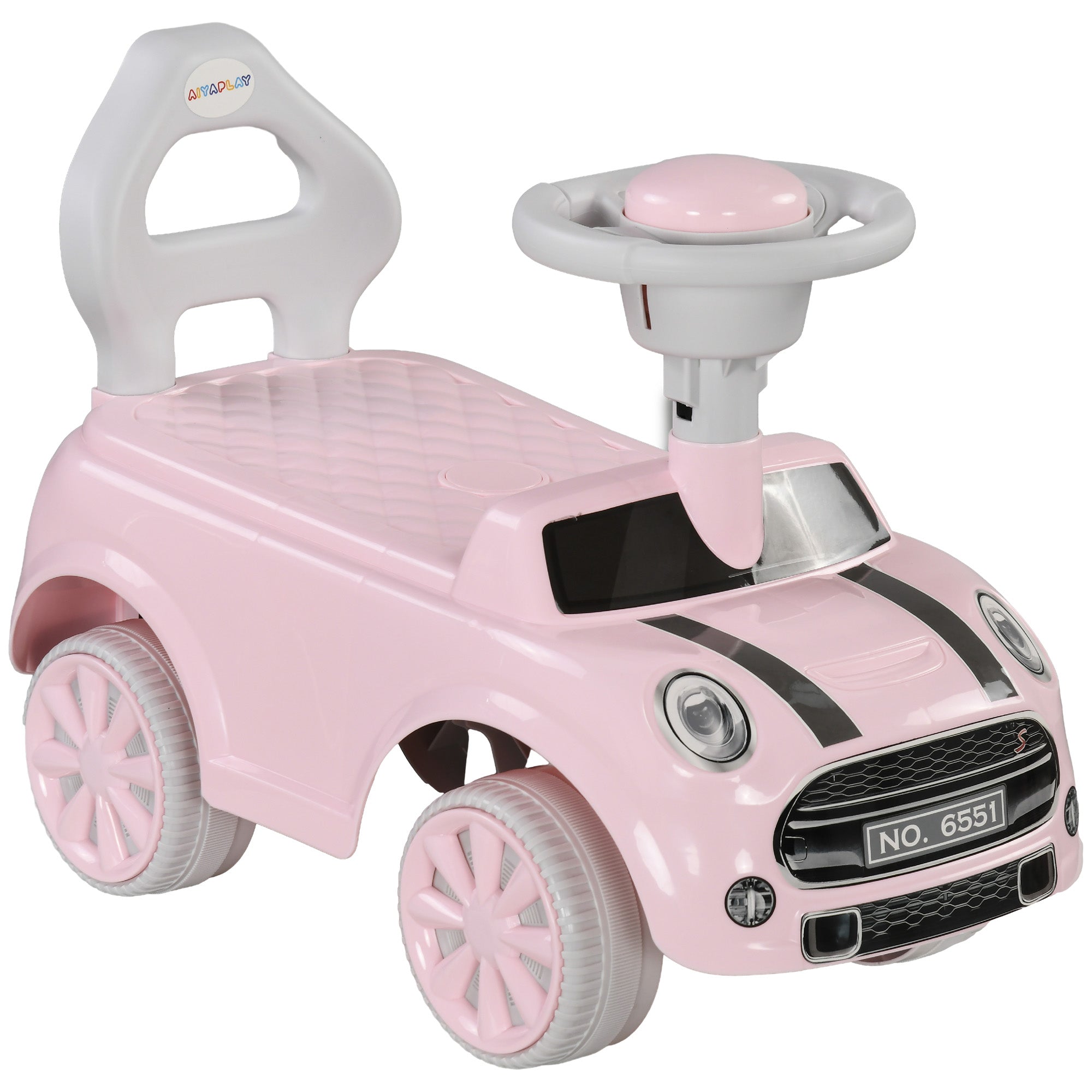 AIYAPLAY Foot To Floor Ride On Car Sliding Car w/ Air Horn, Anti-Over-Backwards, 18 to 36 Months - Pink - North Peak Garden Furniture