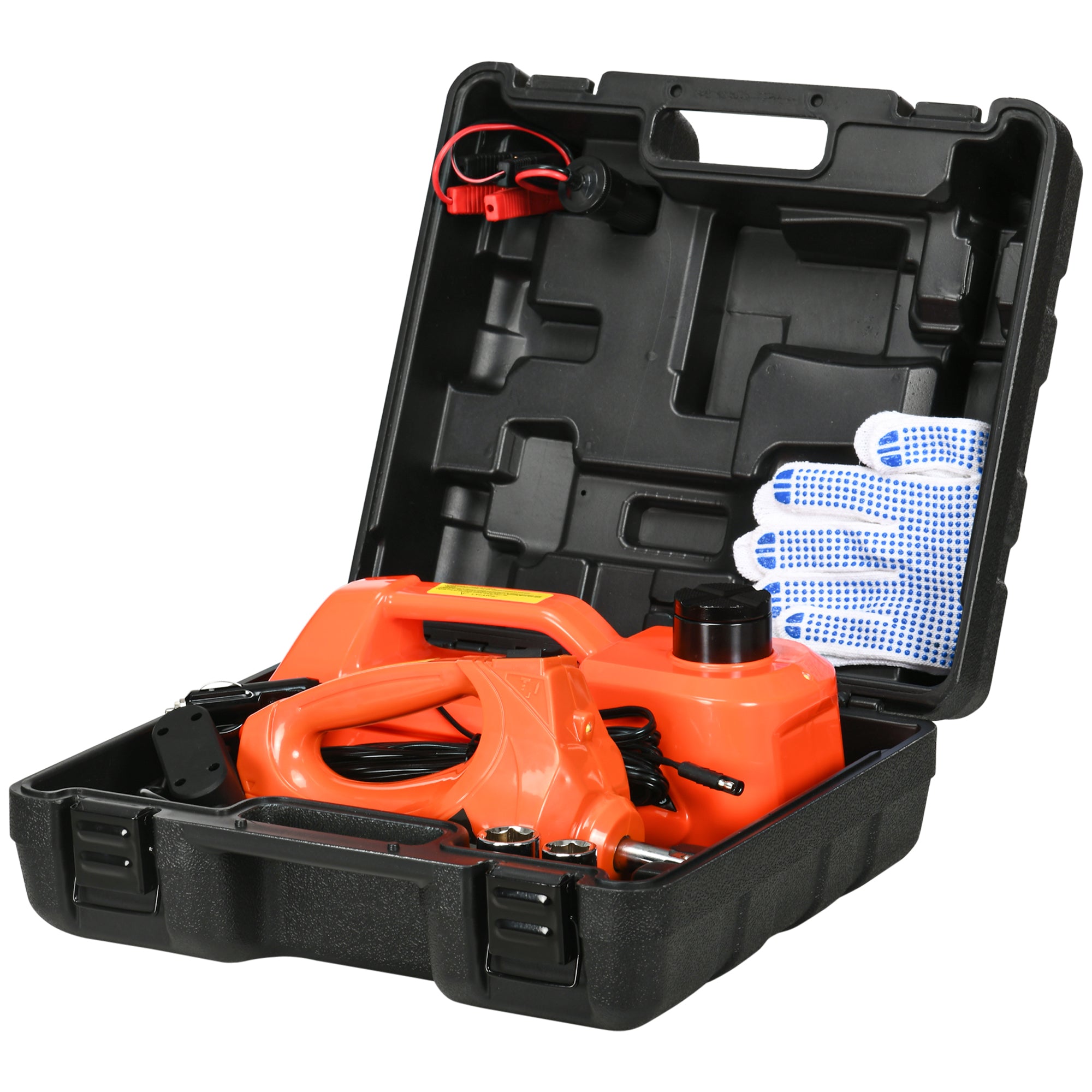 DURHAND 5 Ton Electric Car Jack Kit with 12V Auto Car Floor Jack, Impact Wrench, 15.5-45cm Car Tyre Lift Kit Emergency Tyre Repair Kit with Case for Cars, SUVs, Sedans, MPVs - North Peak Garden Furniture
