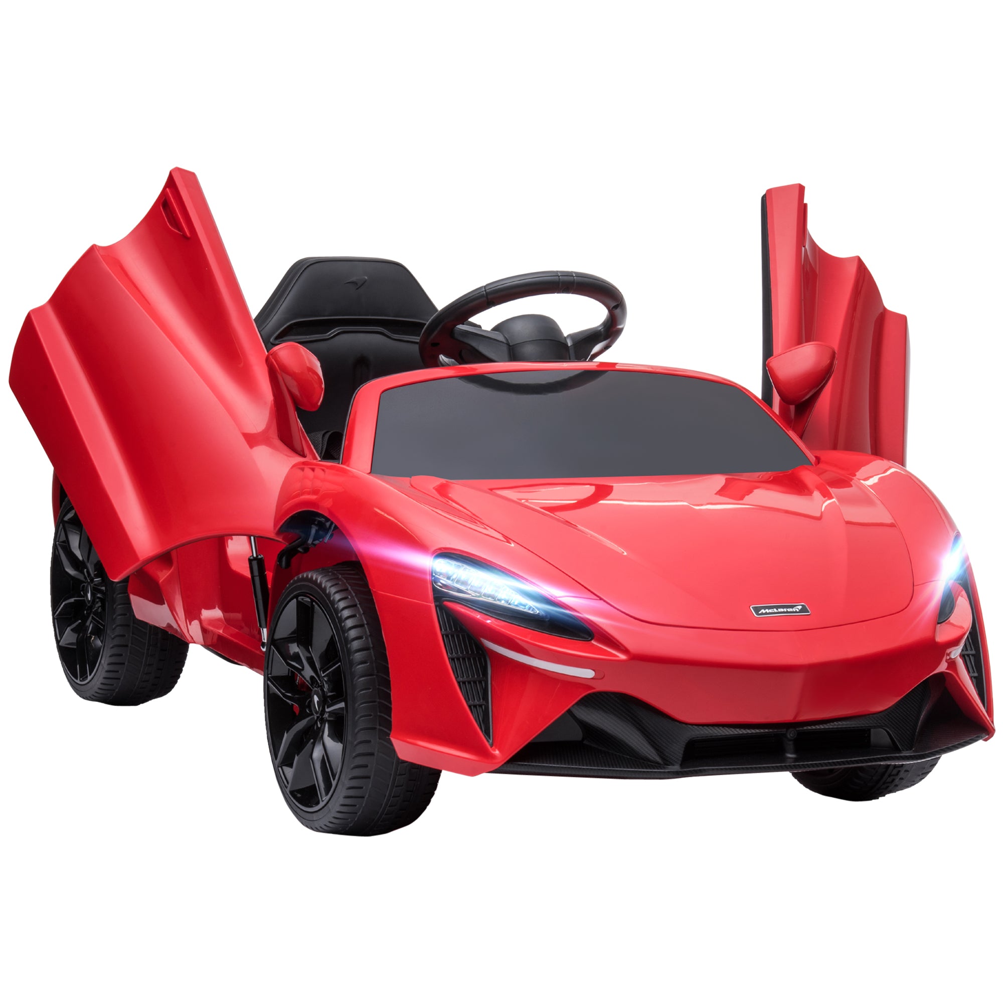 HOMCOM McLaren Licensed Kids Electric Ride-On Car, with Remote Control - Red - North Peak Garden Furniture