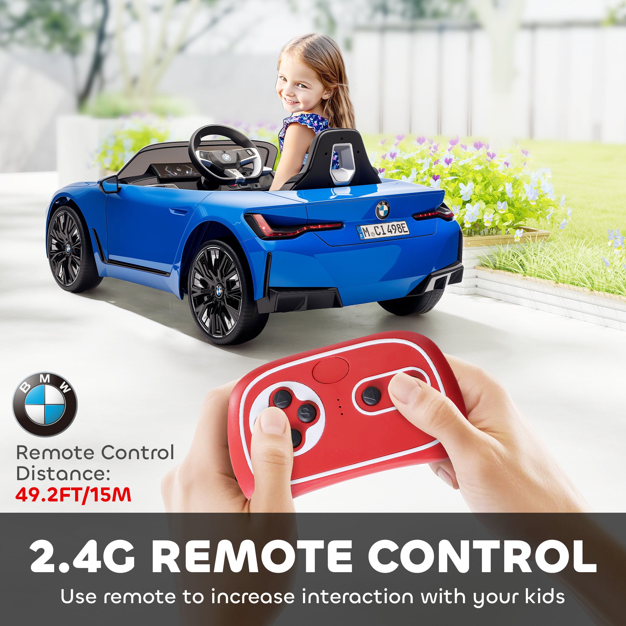 HOMCOM BMW i4 Licensed 12V Kids Electric Ride-On Car