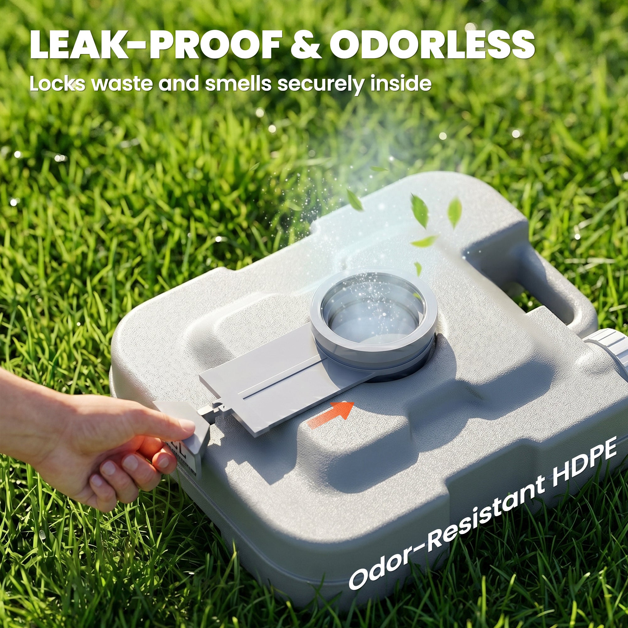 HOMCOM 10L Portable Travel Toilet Outdoor Camping Picnic with 2 Detachable Tanks & Push-button Operation, Grey