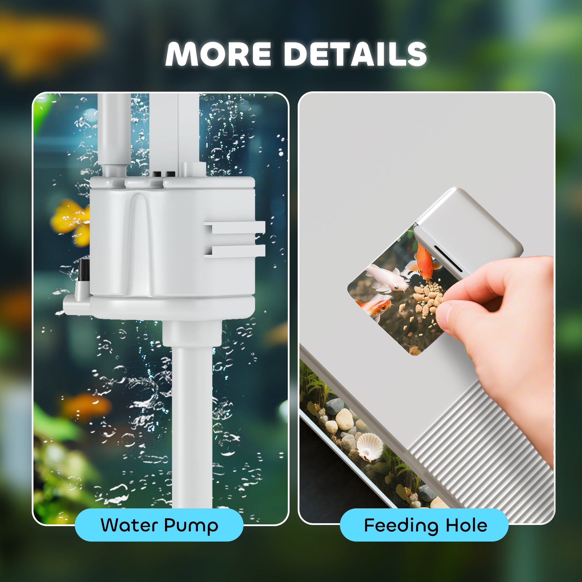 PawHut 14L Glass Fish Tank with Filter System, LED Lights, Water Pump, White - North Peak Garden Furniture