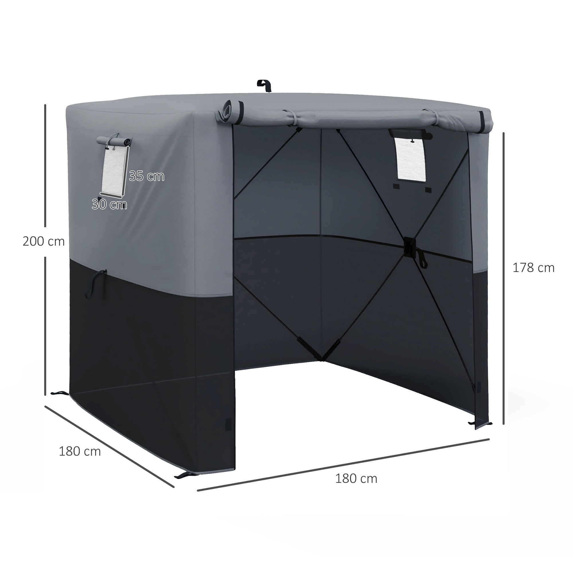 Outsunny 2 x 2m Pop-Up Gazebo, with Accessories - Black - North Peak Garden Furniture
