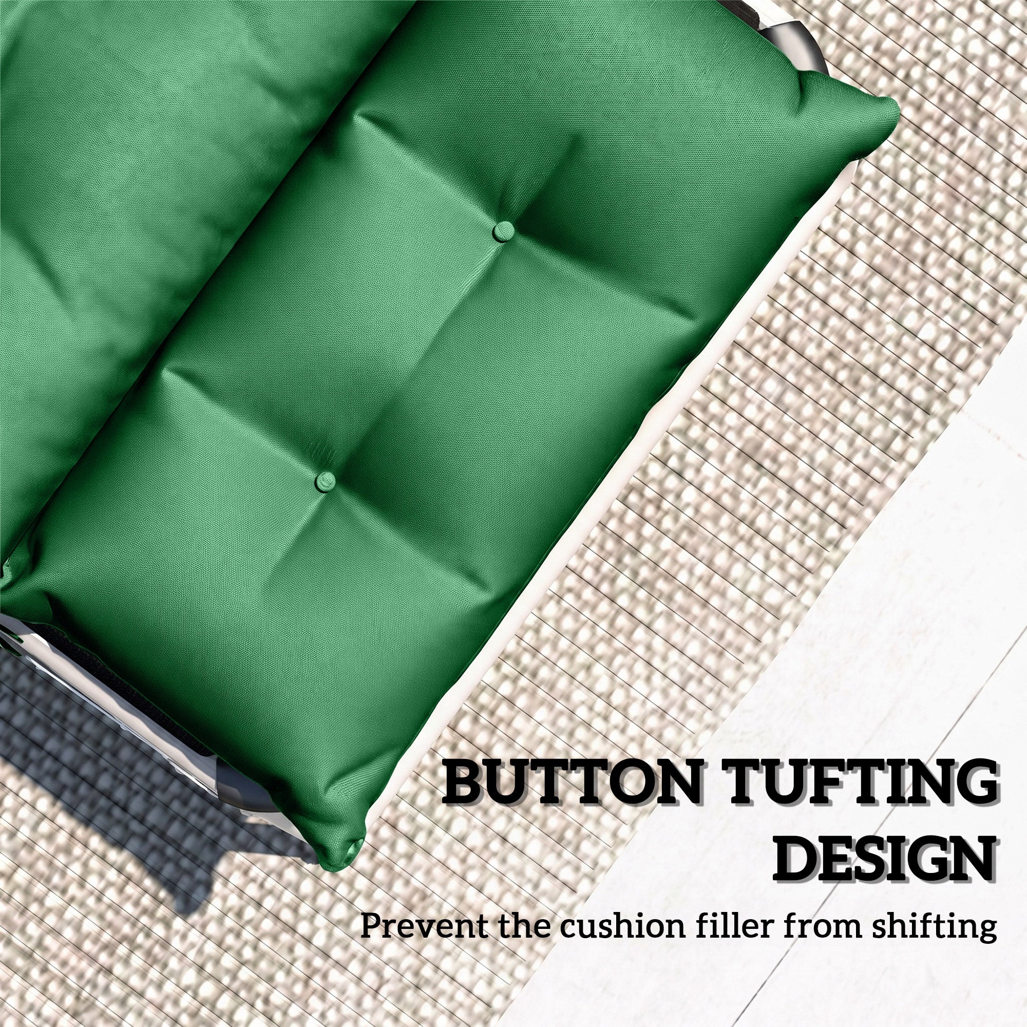 Outsunny Set of Two 190 x 56cm Sun Lounger Cushions - Green
