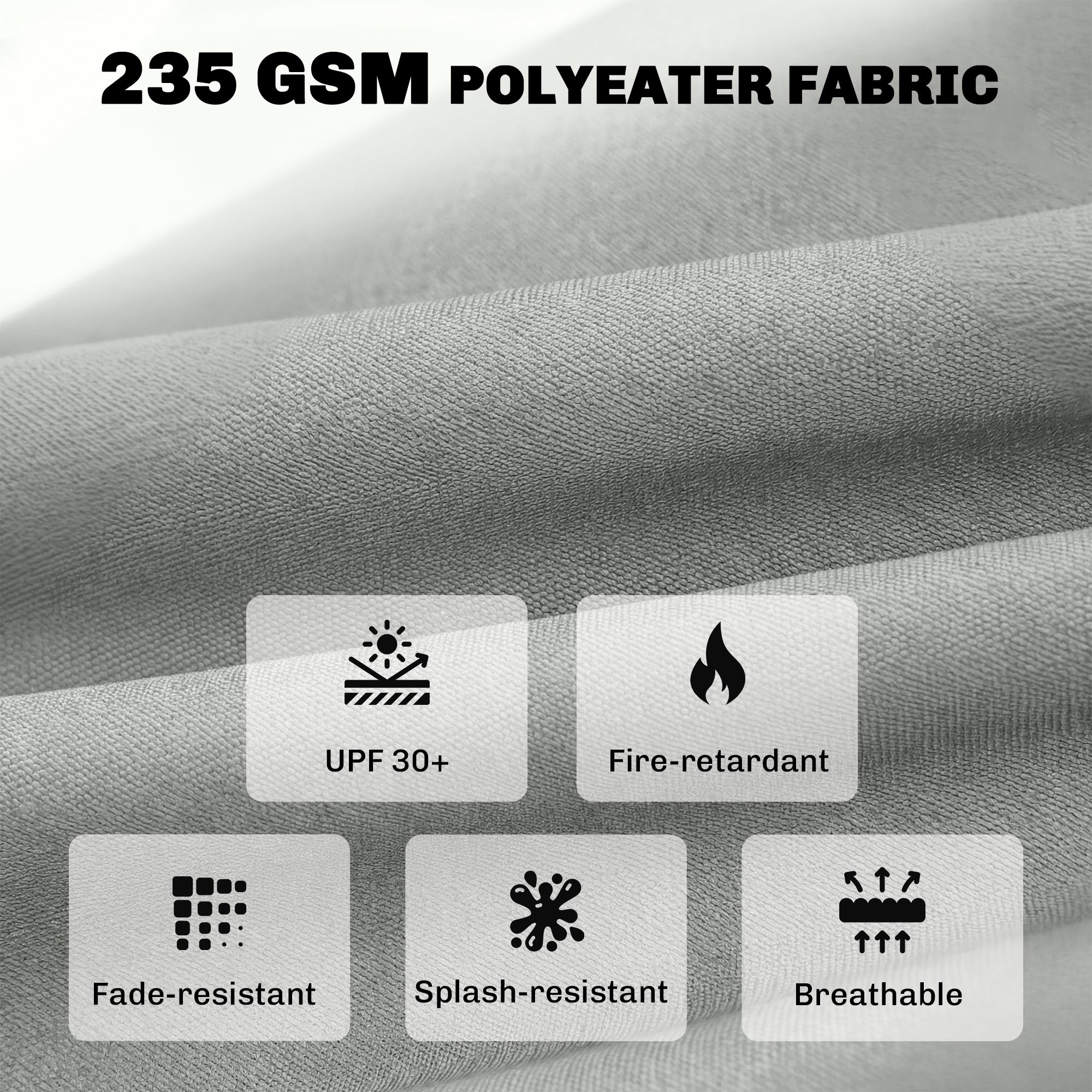 Outsunny Outdoor Bistro Chair Cushions Set of 4 with Removable Cover, 41 x 41 x 5 cm Round Seat Cushions with Ties, Light Grey