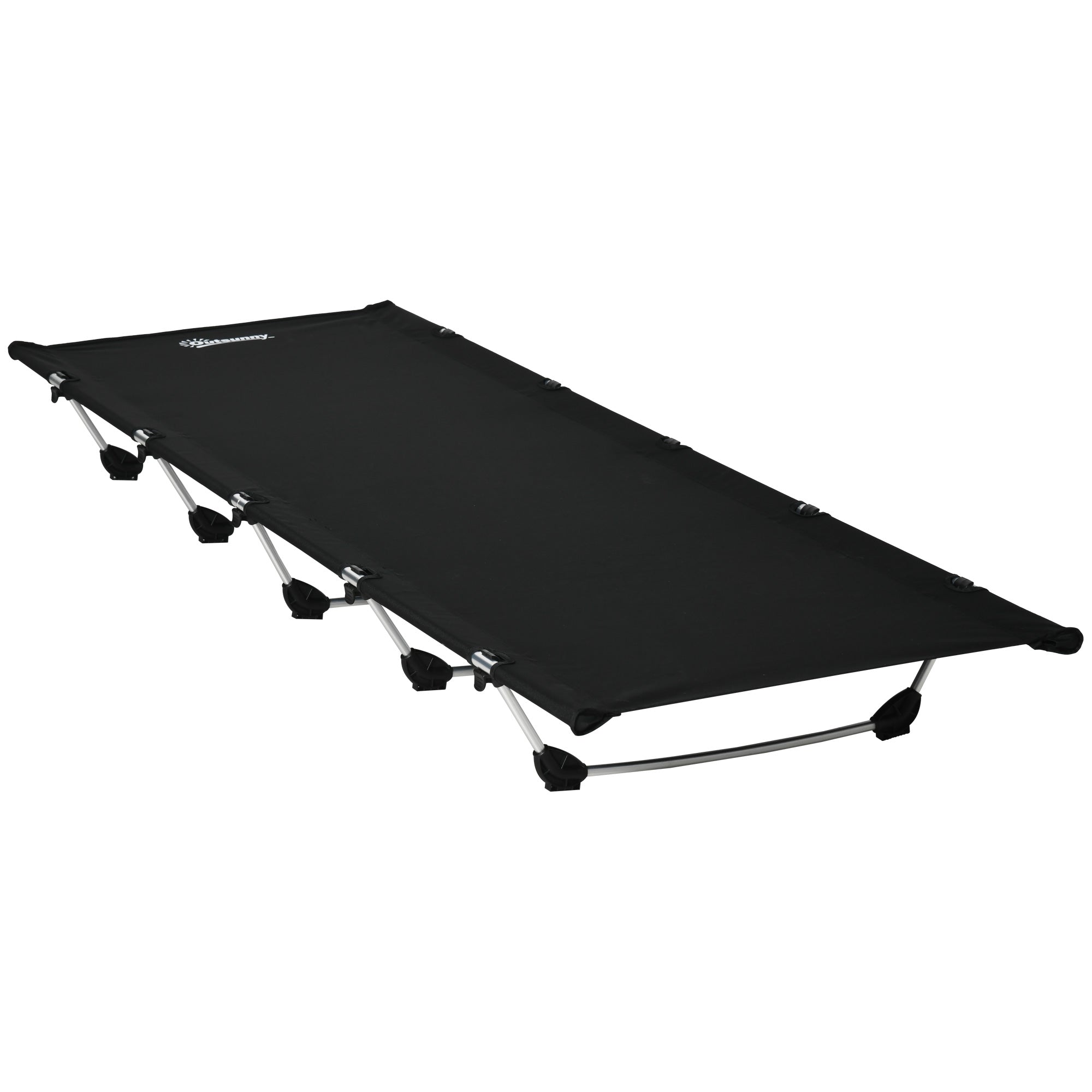 Outsunny Lightweight Camping Bed, Aluminium Portable Camp Cot Sleeping Bed w/ Strong Support 150kg and Carry Bag for Adults Outdoor Overnighter Camping, Hiking, Travel, RV - North Peak Garden Furniture