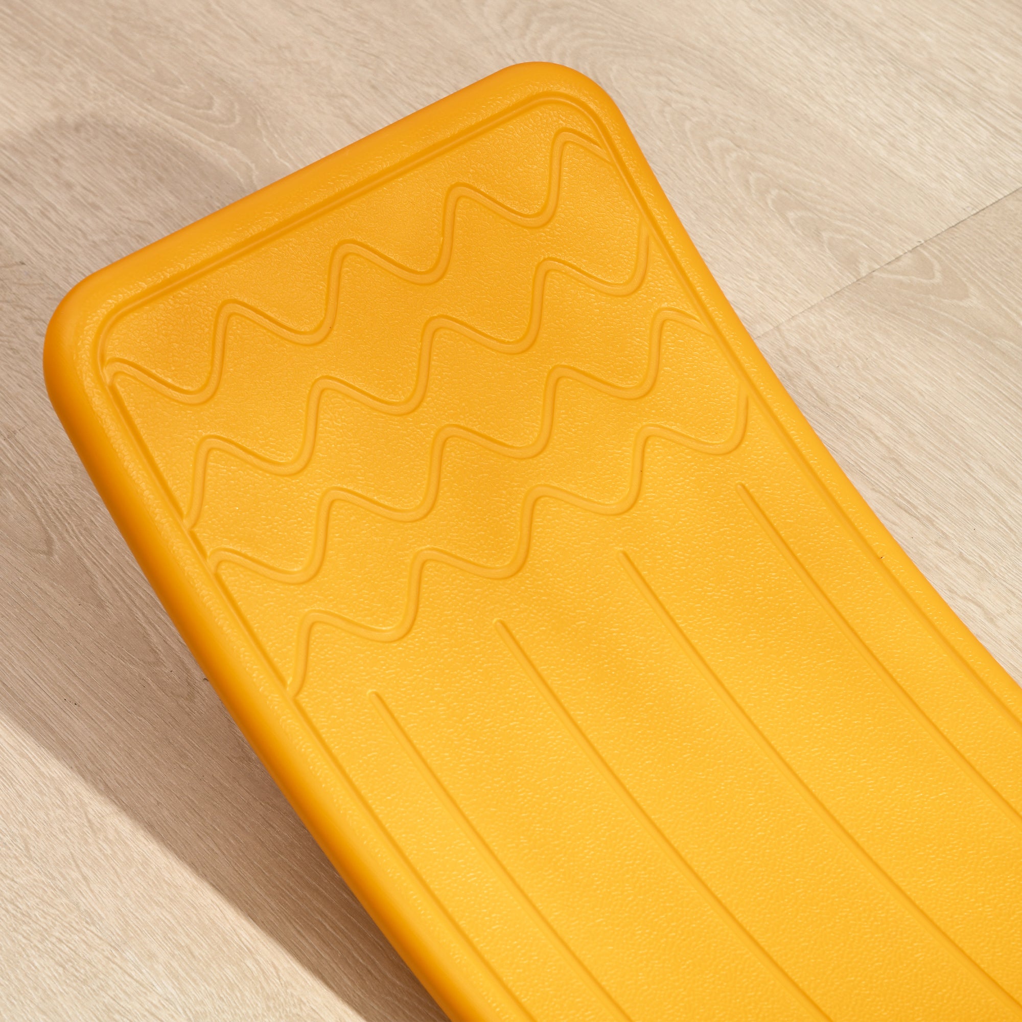 ZONEKIZ Balance Board Kids Wobble Board, Stepping Stone, Montessori Toy for Children, Nursery Toy, for Ages 3-6 Years, 82 x 27.5 x 19.5cm - Orange - North Peak Garden Furniture