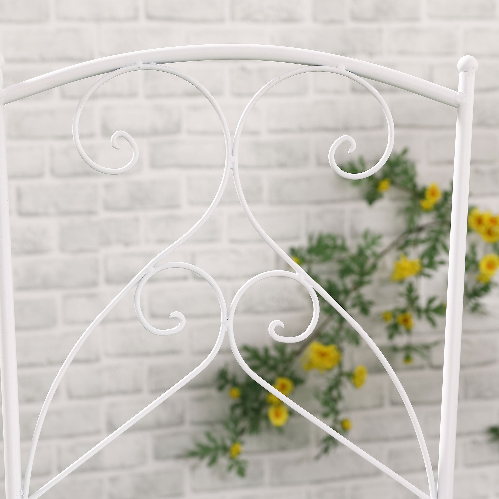 Outsunny Three-Piece Metal Bistro Set - White - North Peak Garden Furniture