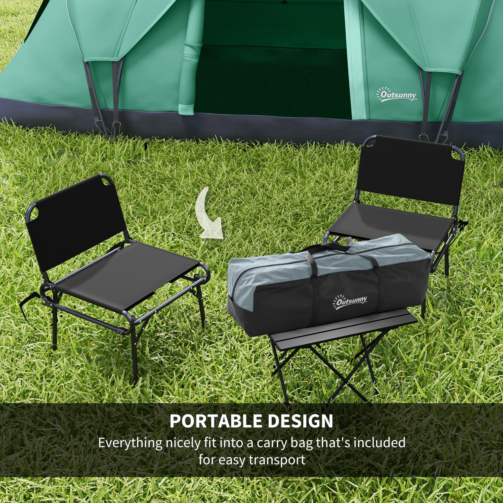 Outsunny 5-6 Man Dome Camping Tent Hiking Shelter UV Protection 3000mm Water Resistant Tunnel Tent - Dark Green - North Peak Garden Furniture
