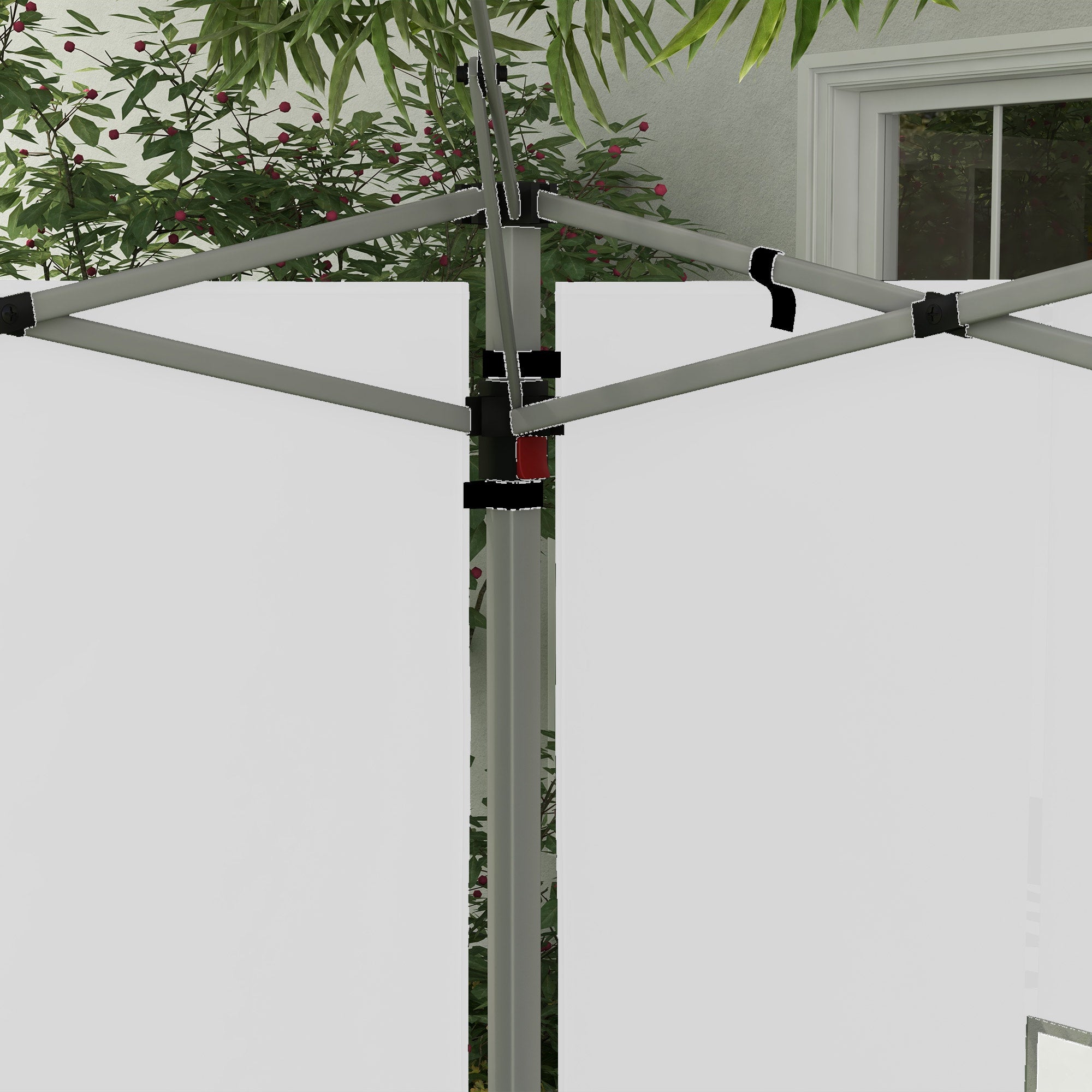Outsunny Gazebo Side Panels, Sides Replacement with Window for 3x3(m) or 3x4m Pop Up Gazebo, 2 Pack, White - North Peak Garden Furniture