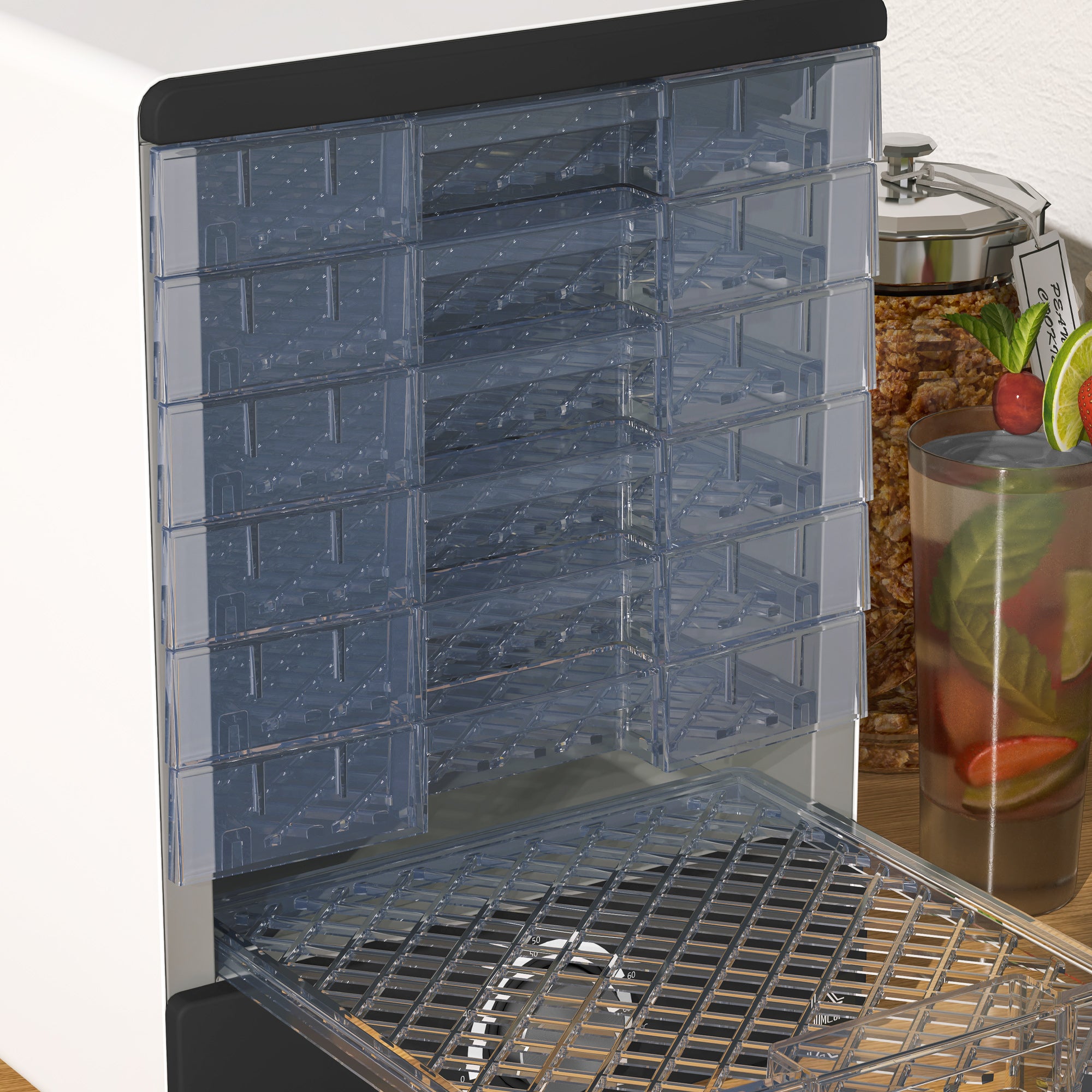 HOMCOM Seven Tray, 40-70°C Food Dehydrator - White - North Peak Garden Furniture