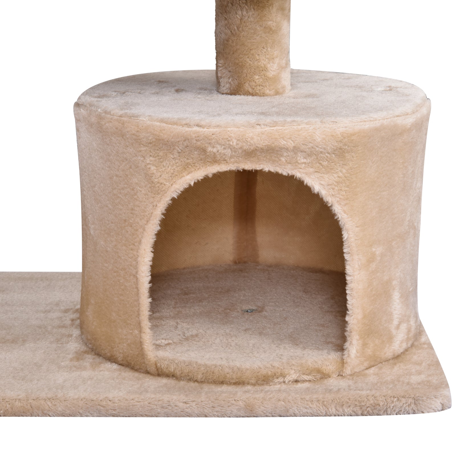 PawHut Multi Level Cat Tree for Indoor Cats with Scratching Post Bed Condo Perch, Kitten Climbing Tower, Beige 60L x 40W x 81H cm - North Peak Garden Furniture