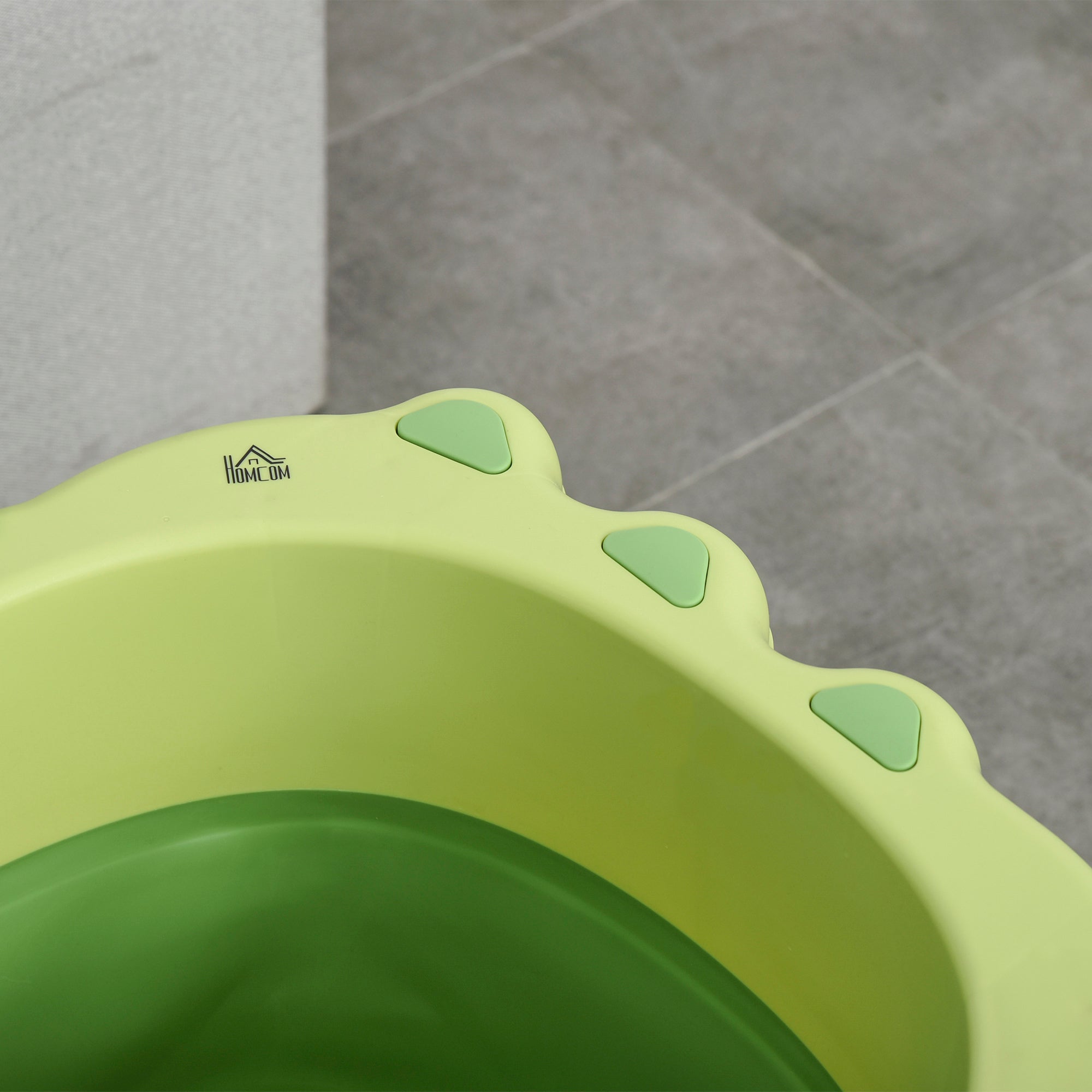 HOMCOM Foldable Baby Bathtub, with Stool - Green - North Peak Garden Furniture