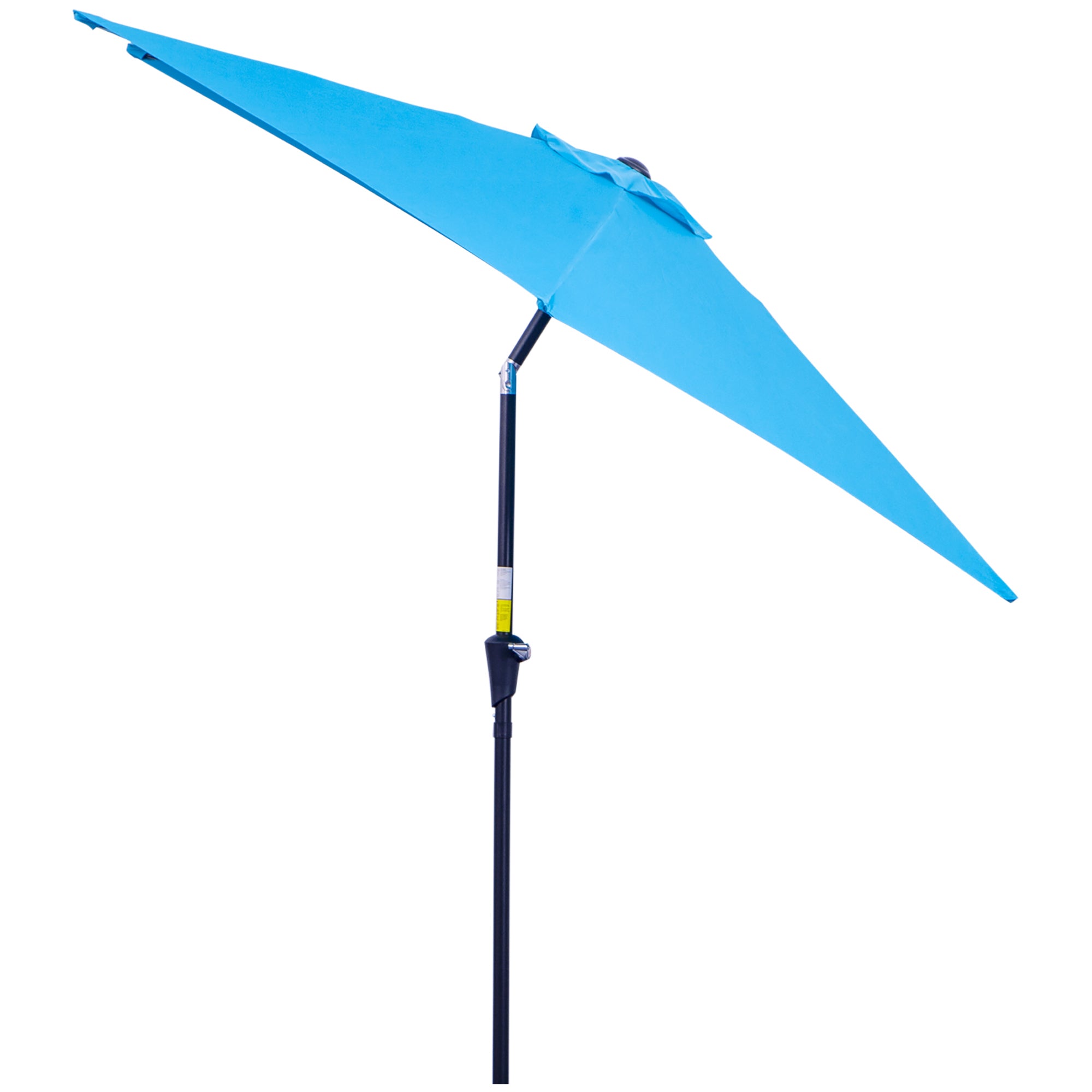 Outsunny 2.7M Garden Parasol Umbrella with Tilt and Crank, Outdoor Sun Parasol Sunshade Shelter with Aluminium Frame, Blue