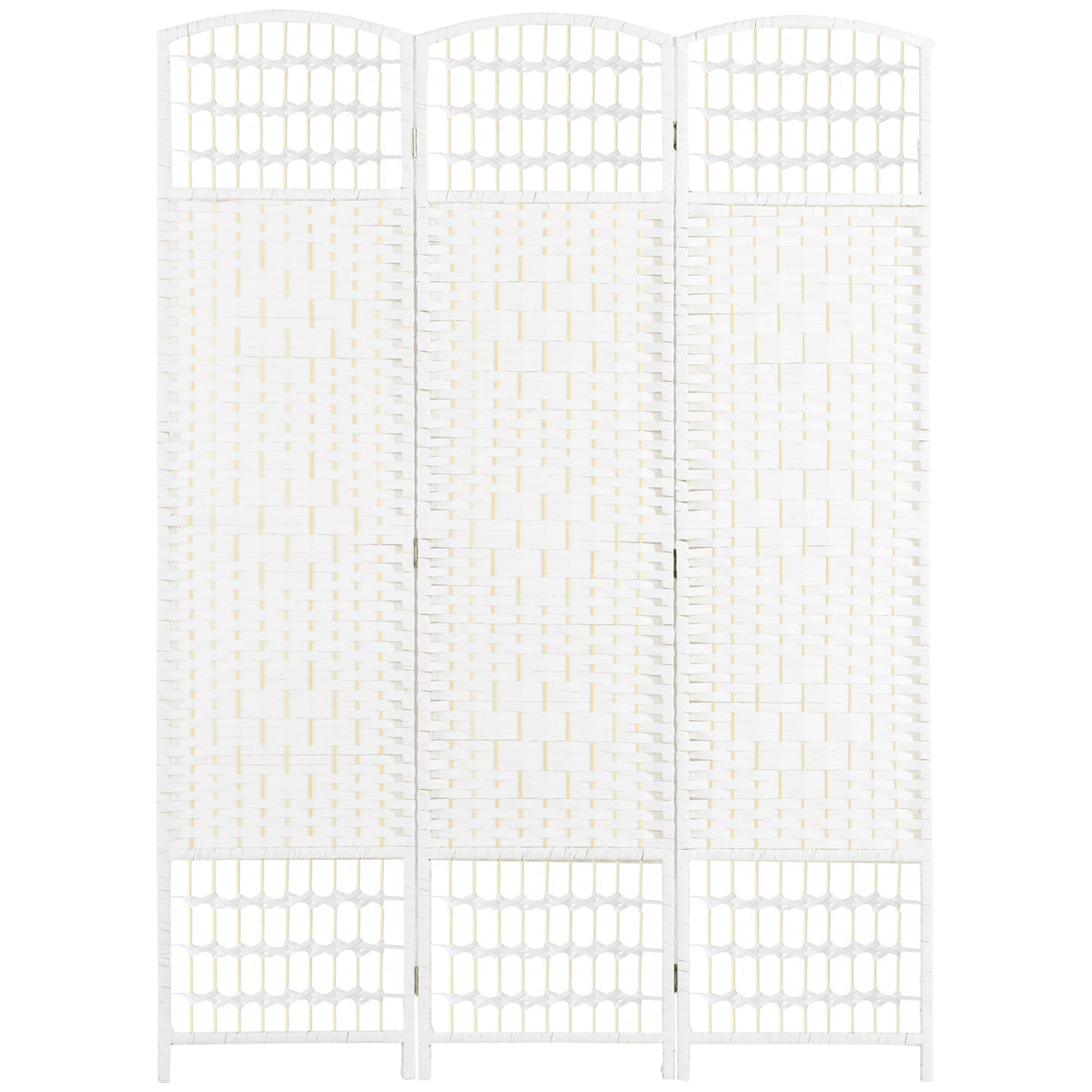 HOMCOM 3 Panel Folding Room Divider, Privacy Screen, Paravent Partition Separator for Living Room, Bedroom, White