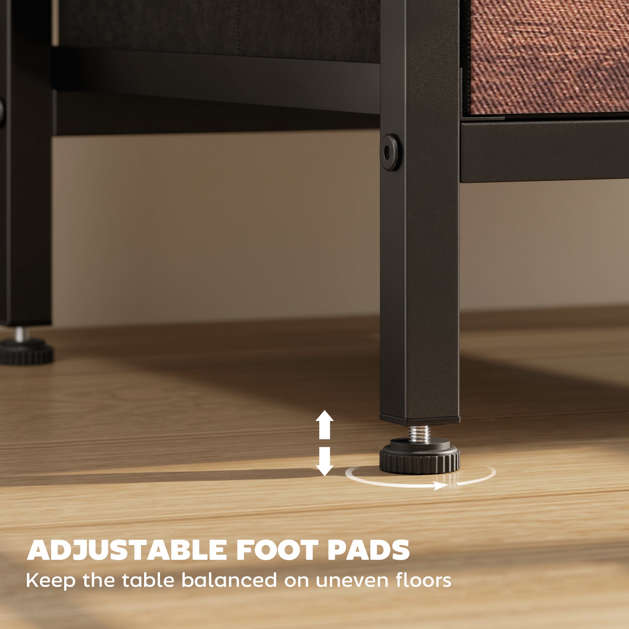 HOMCOM Bedside Table with Charging Station - Rustic Brown