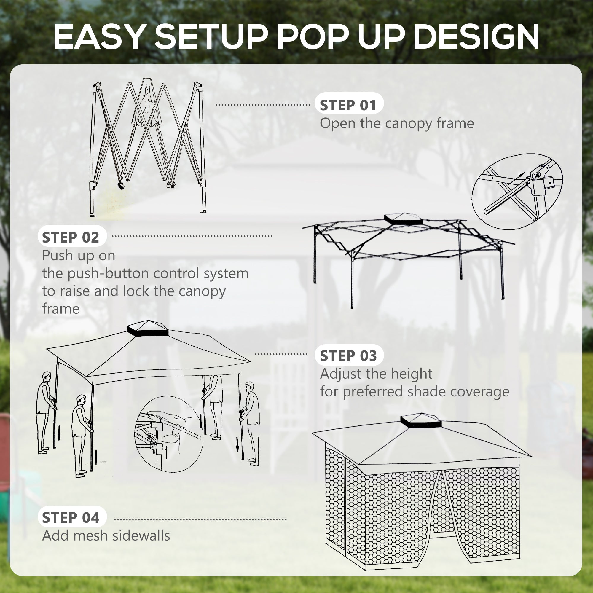 Outsunny 3.25 x 3.25m Deluxe Metal Gazebo, with Curtains - Brown and Grey - North Peak Garden Furniture