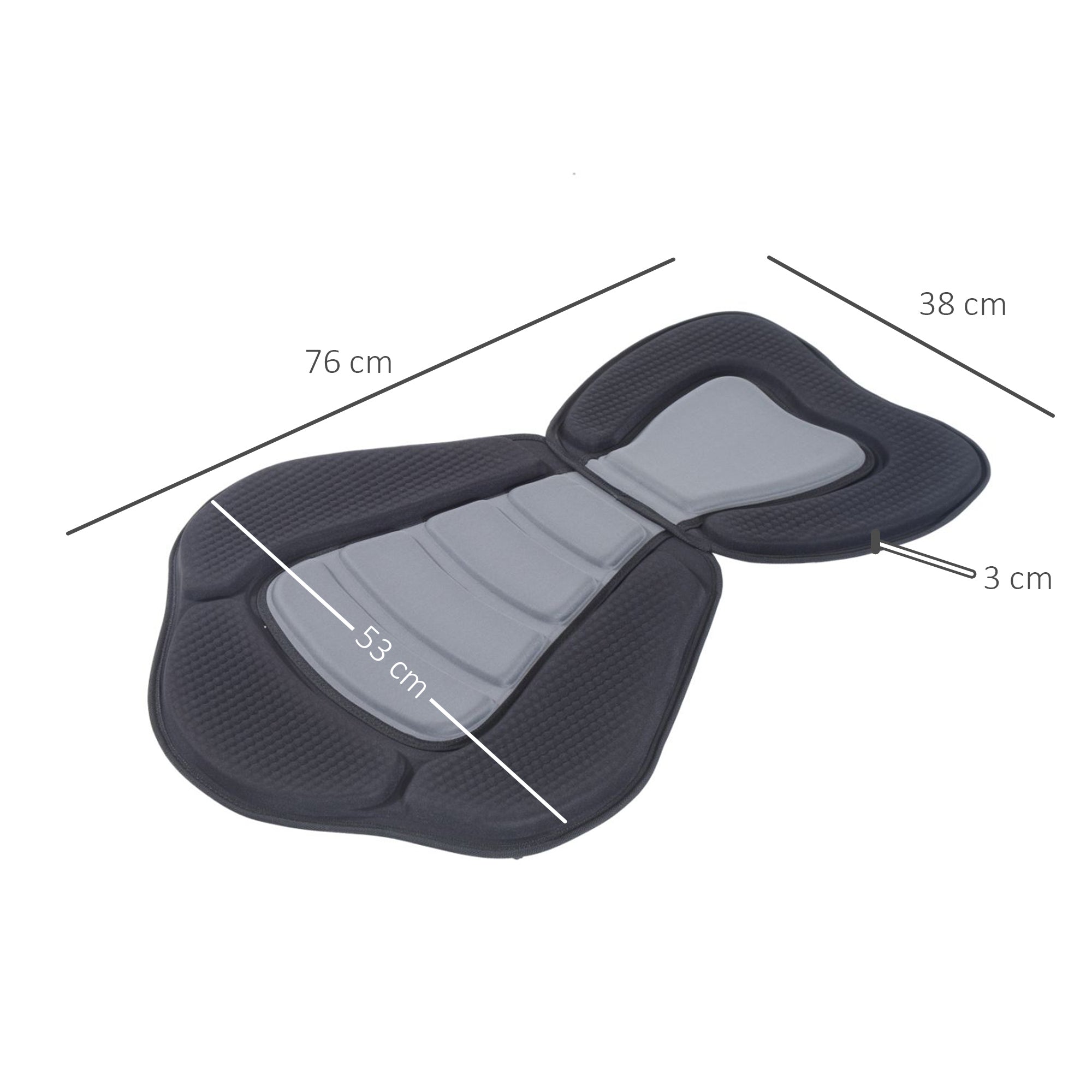 HOMCOM Deluxe Kayak Seat Sit On Top Padded Backrest Canoe Rafting Sports High Back Detachable - North Peak Garden Furniture