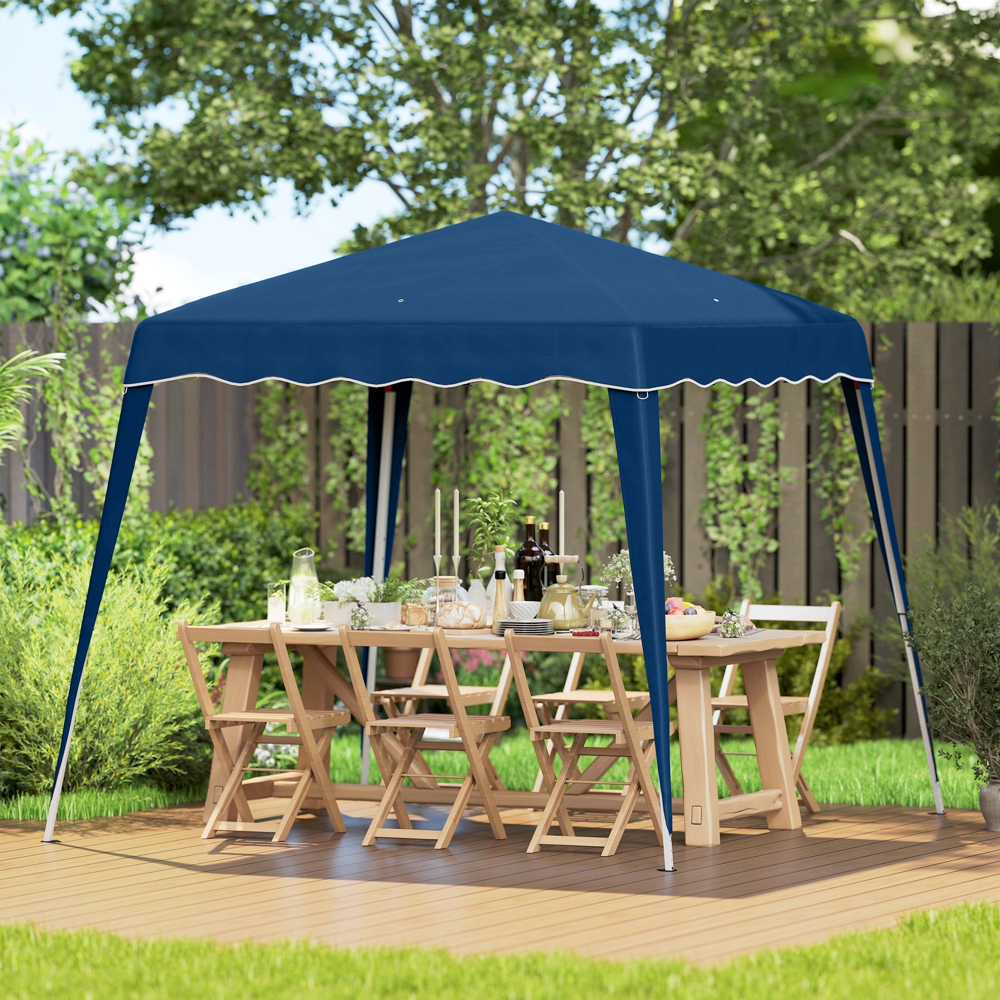 Outsunny 3 M x 3 M Base/ 2.5 M x 2.5 M Top Pop Up Gazebo with Carry Bag, Height Adjustable Slant Leg Party Tent Instant Event Shelter for Garden, Patio - North Peak Garden Furniture