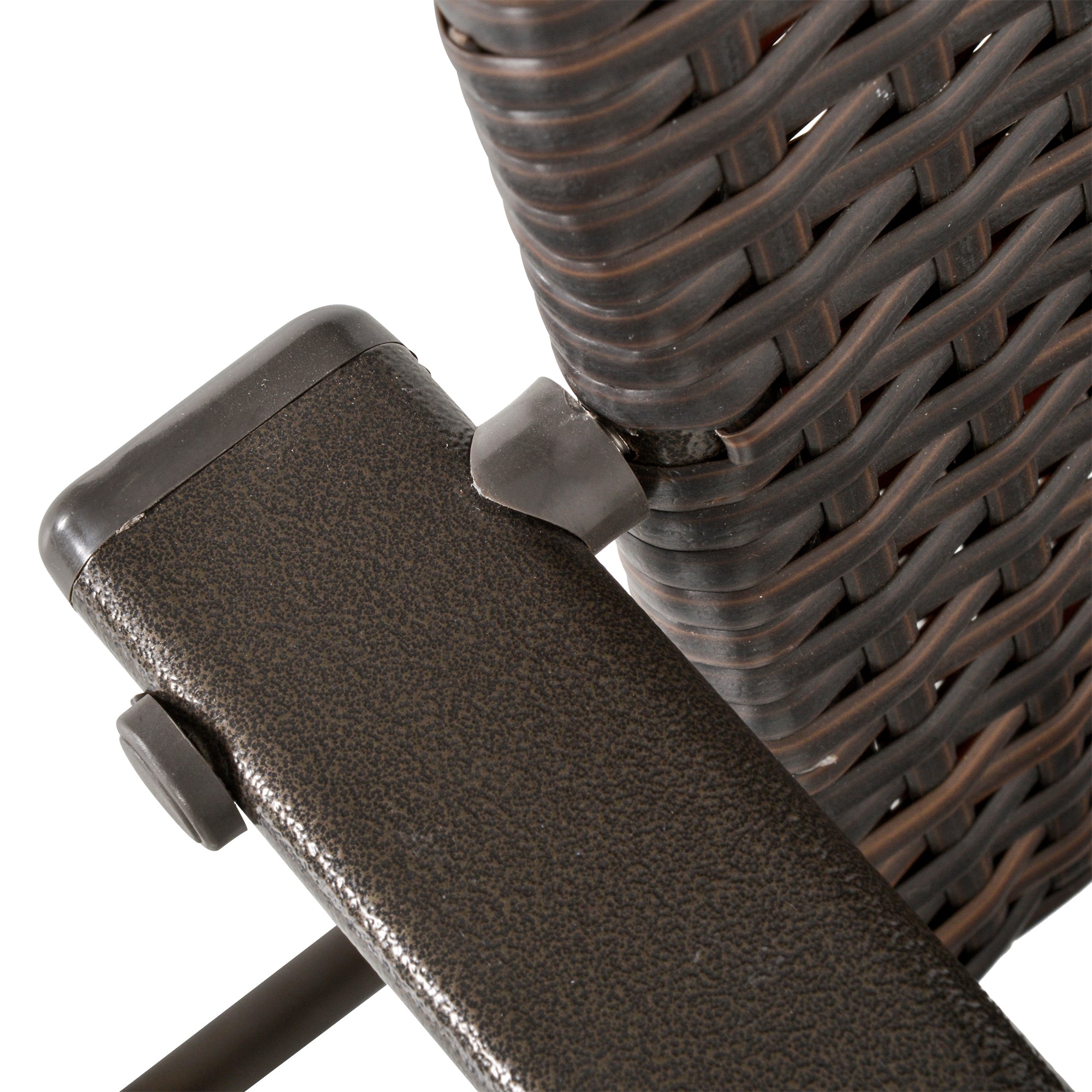 Outsunny Set of Four Folding Rattan Seat Chairs - Brown - North Peak Garden Furniture