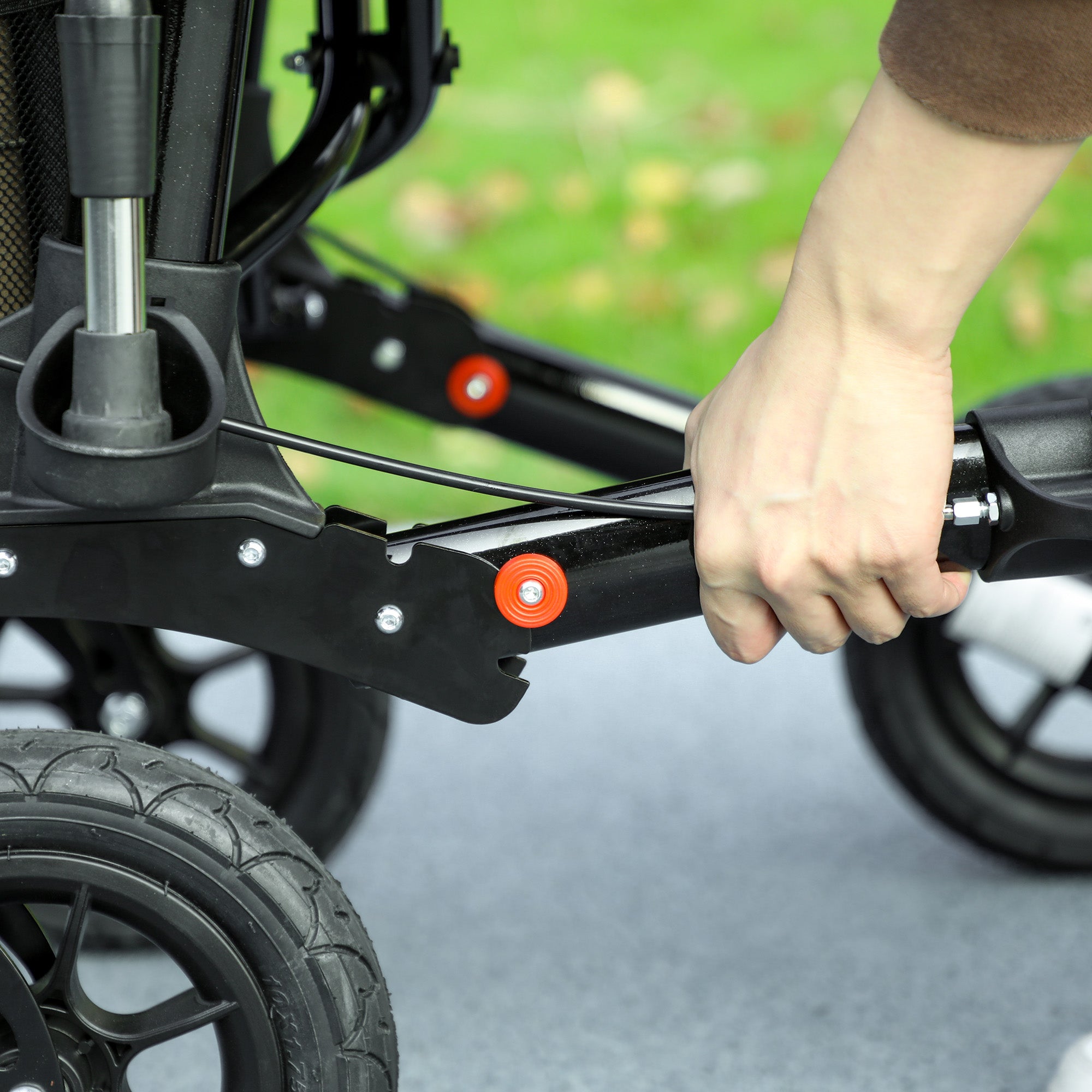 HOMCOM Folding Rollator Walker with Padded Seat, Backrest, Lightweight Walking Frame with Storage Bag, Dual Brakes, All-terrain Wheels, Adjustable Handle Height, 4 Wheeled Walker for Seniors, Black - North Peak Garden Furniture