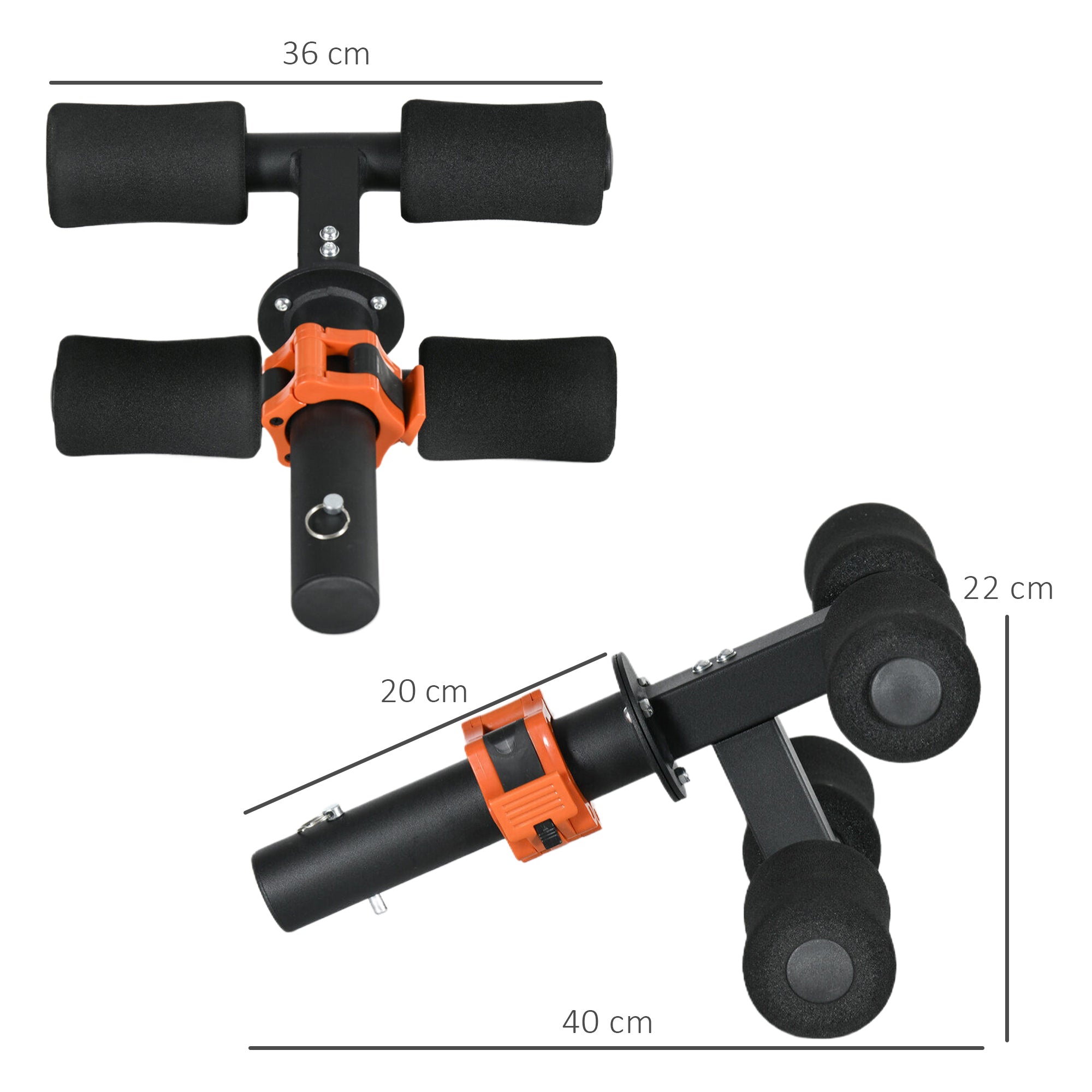 SPORTNOW Tibialis Trainer Tib Bar for Strengthening Calves Shins Ankles, Fits 5cm Weight Plates - North Peak Garden Furniture