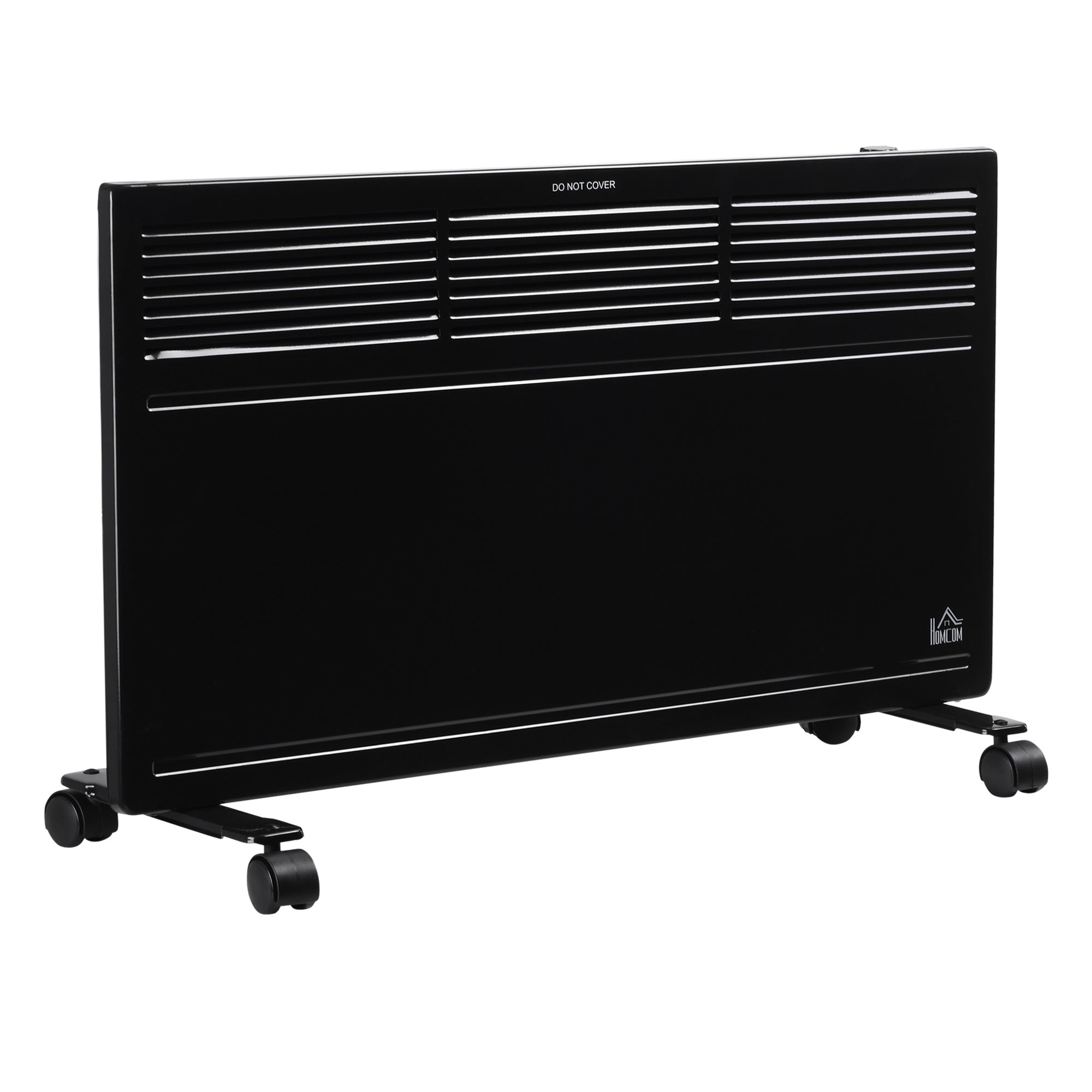 HOMCOM Convector Radiator Heater Freestanding or Wall-mounted Portable Electric Heating with 2 Heat Settings, Adjustable Thermostat and Safety Cut-Off, Black - North Peak Garden Furniture