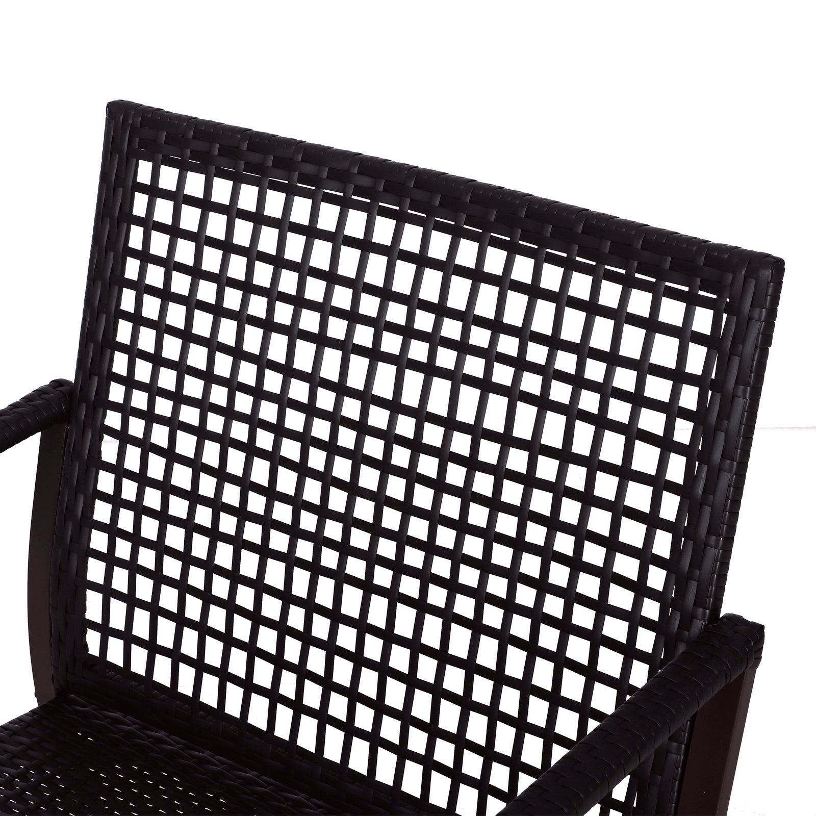 Outsunny 3 Pieces PE Rattan Garden Rocking Chair Set w/ Soft Cushion, Outdoor Rocking Bistro Set with Tempered Glass Round Coffee Table, Pillow, Brown - North Peak Garden Furniture