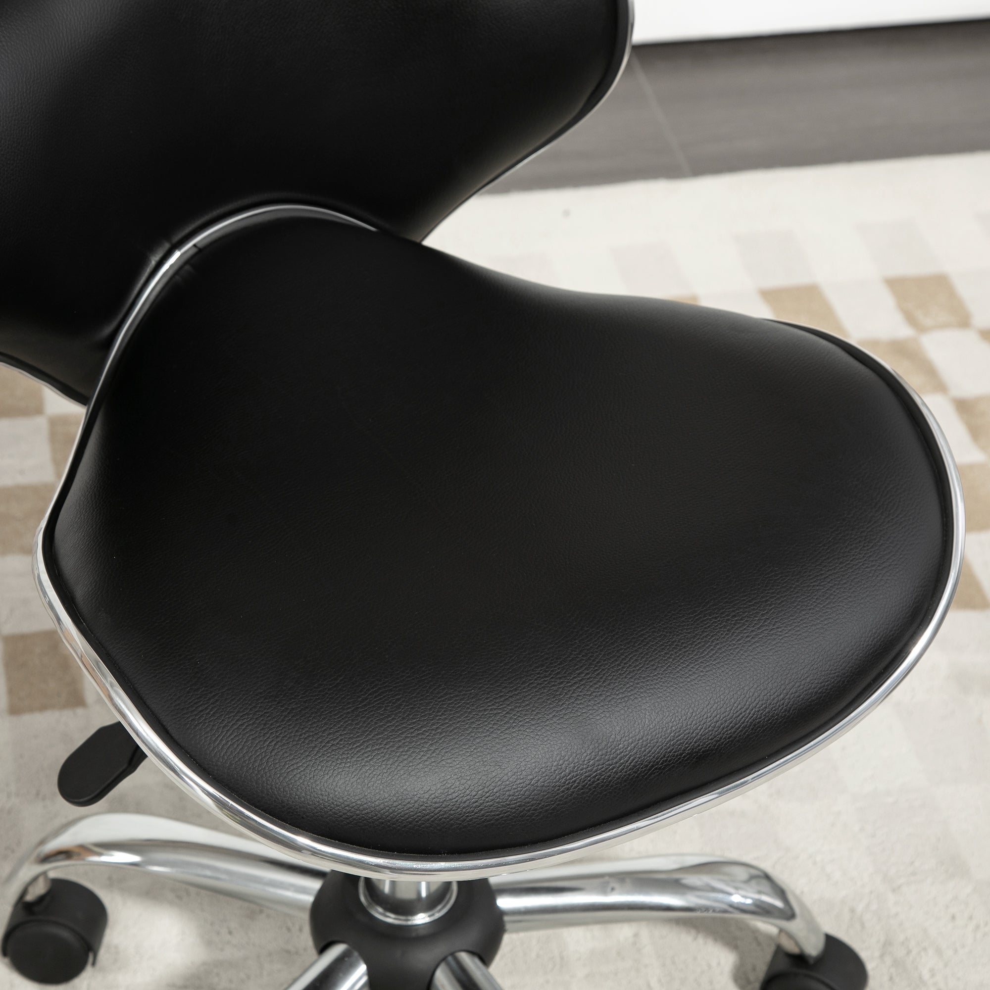 HOMCOM Adjustable Rolling Swivel Beauty Salon Chair, Stool for Spa, Black - North Peak Garden Furniture