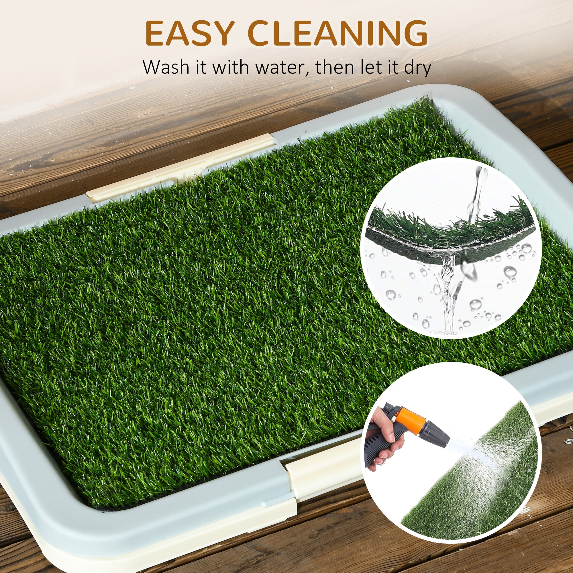 PawHut Puppy Training Pad, Indoor Portable Puppy Pad, with Artificial Grass, Grid, Panel, Tray, 46.5 x 34cm - North Peak Garden Furniture