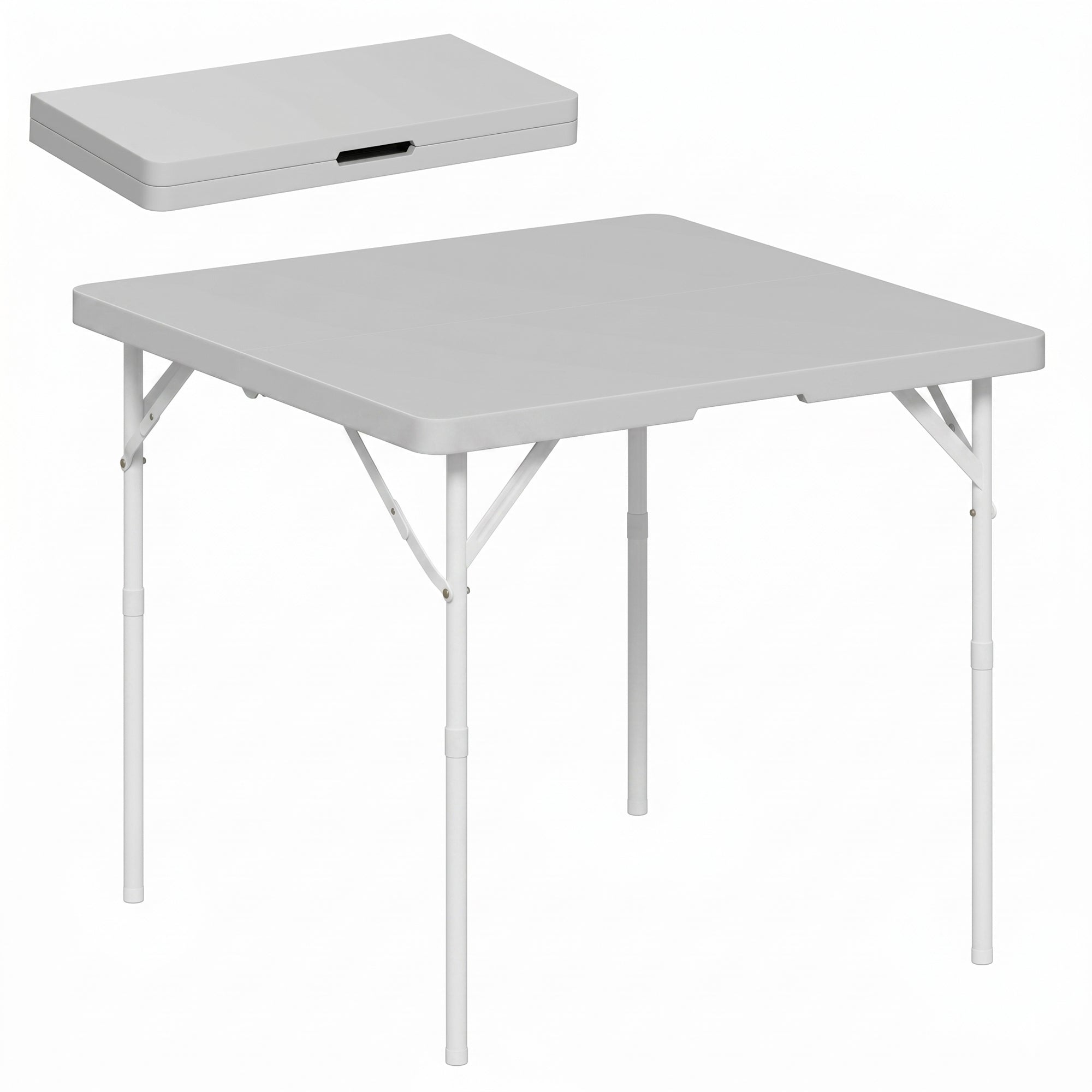 Outsunny 3ft Folding Camping Table, Heavy Duty Picnic Table with 2 Adjustable Height for Indoor Outdoor Garden, Party, BBQ, Dark Grey