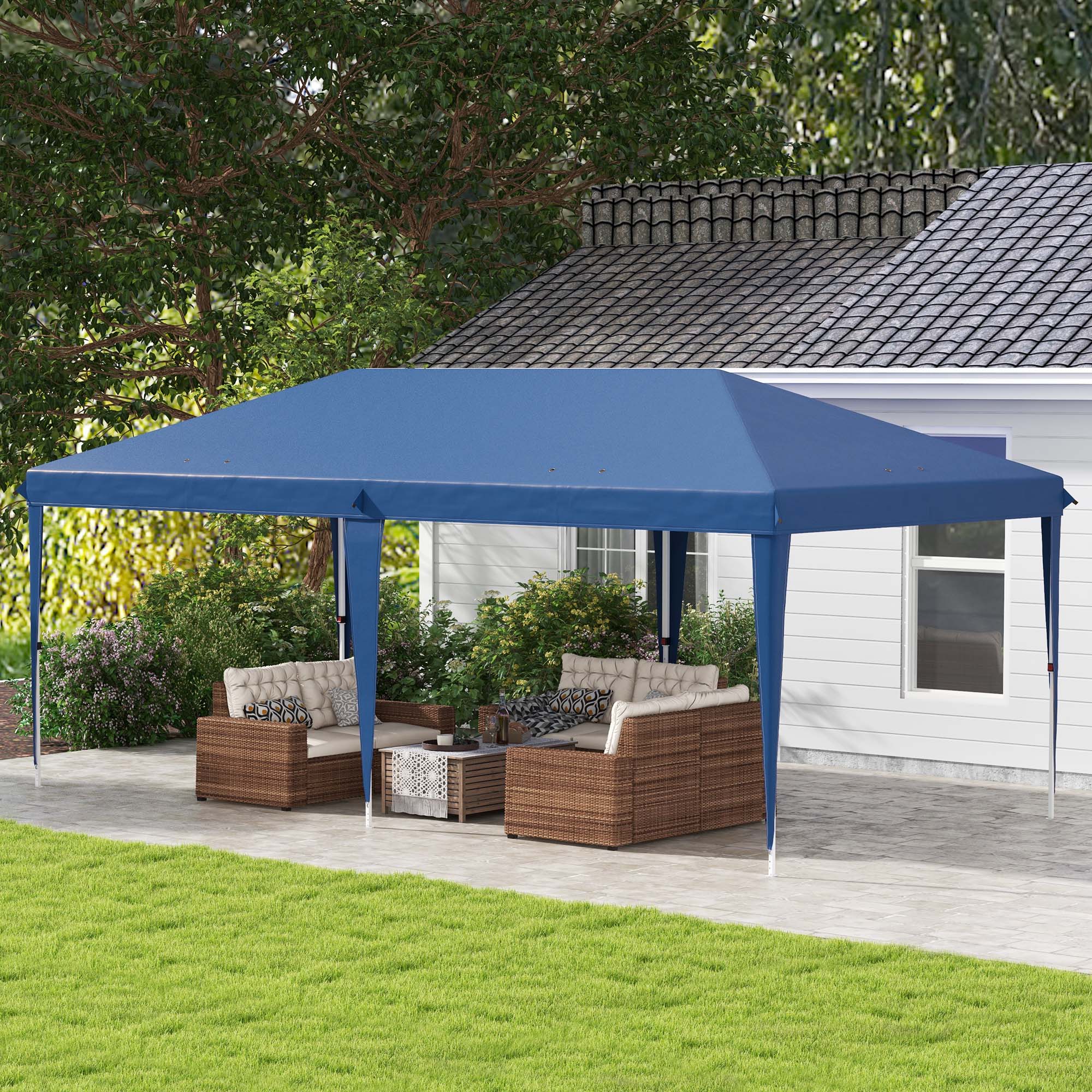 Outsunny 6 x 3(m) Garden Large Gazebo Canopy Waterproof Outdoor Party Tent Marquee - North Peak Garden Furniture