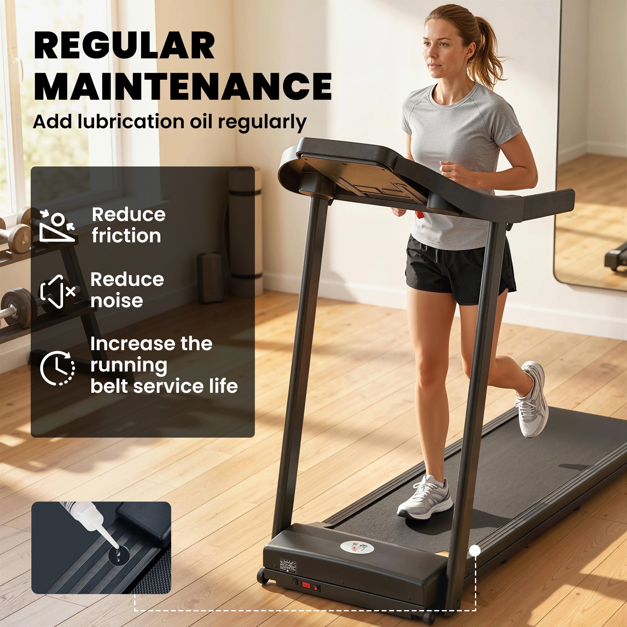 HOMCOM Treadmill Electric Motorised Running Machine w/ LED Display