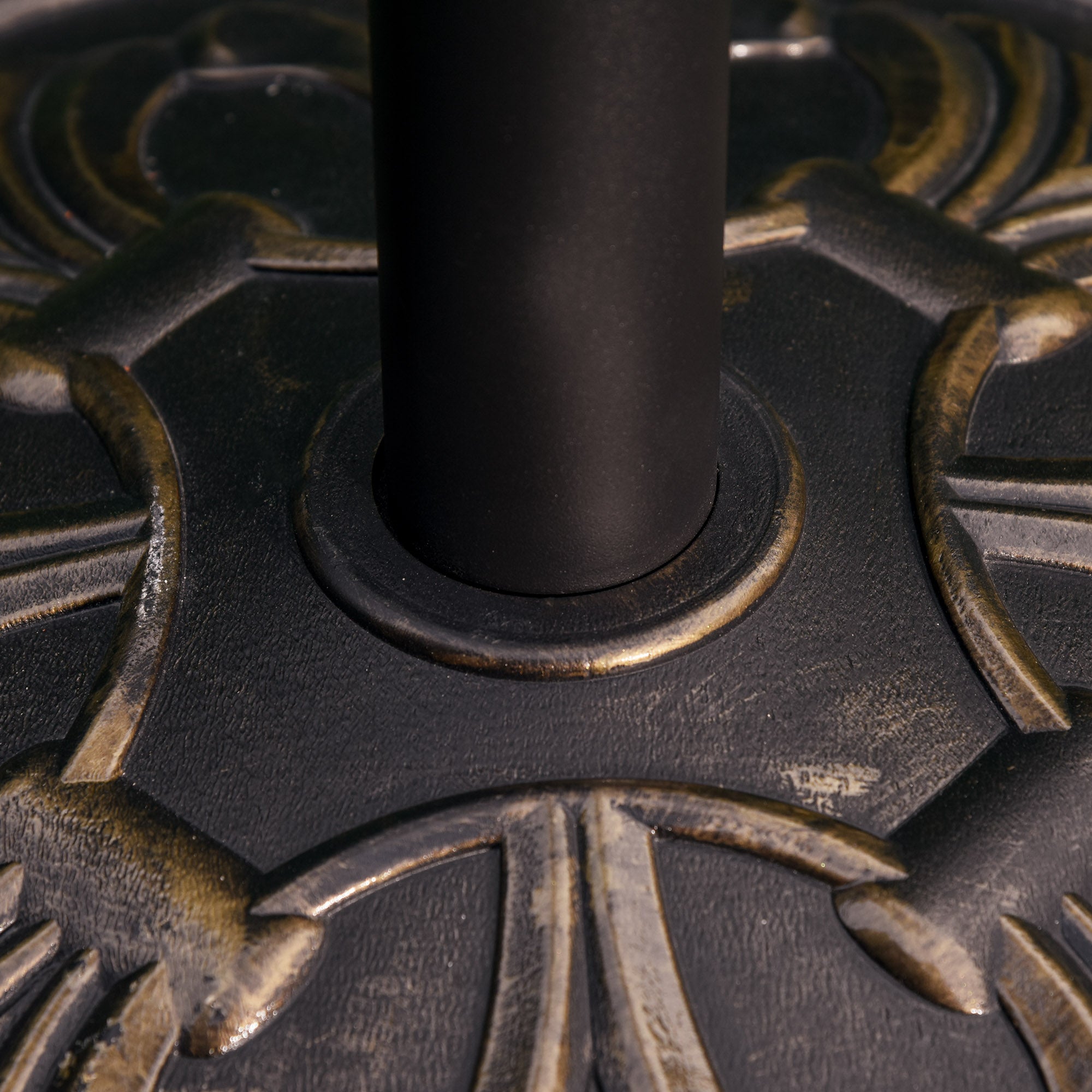 Outsunny 13kg Round Umbrella Base Outdoor Parasol Base Weight Stand Holder for Outdoor Garden Bronze Tone - North Peak Garden Furniture