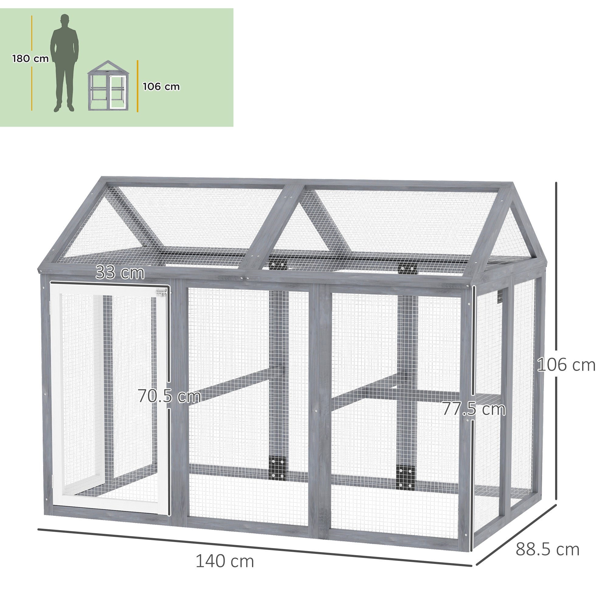 PawHut Large Chicken Run, Wooden Chicken coop, with Combinable Design - Wood Effect - North Peak Garden Furniture
