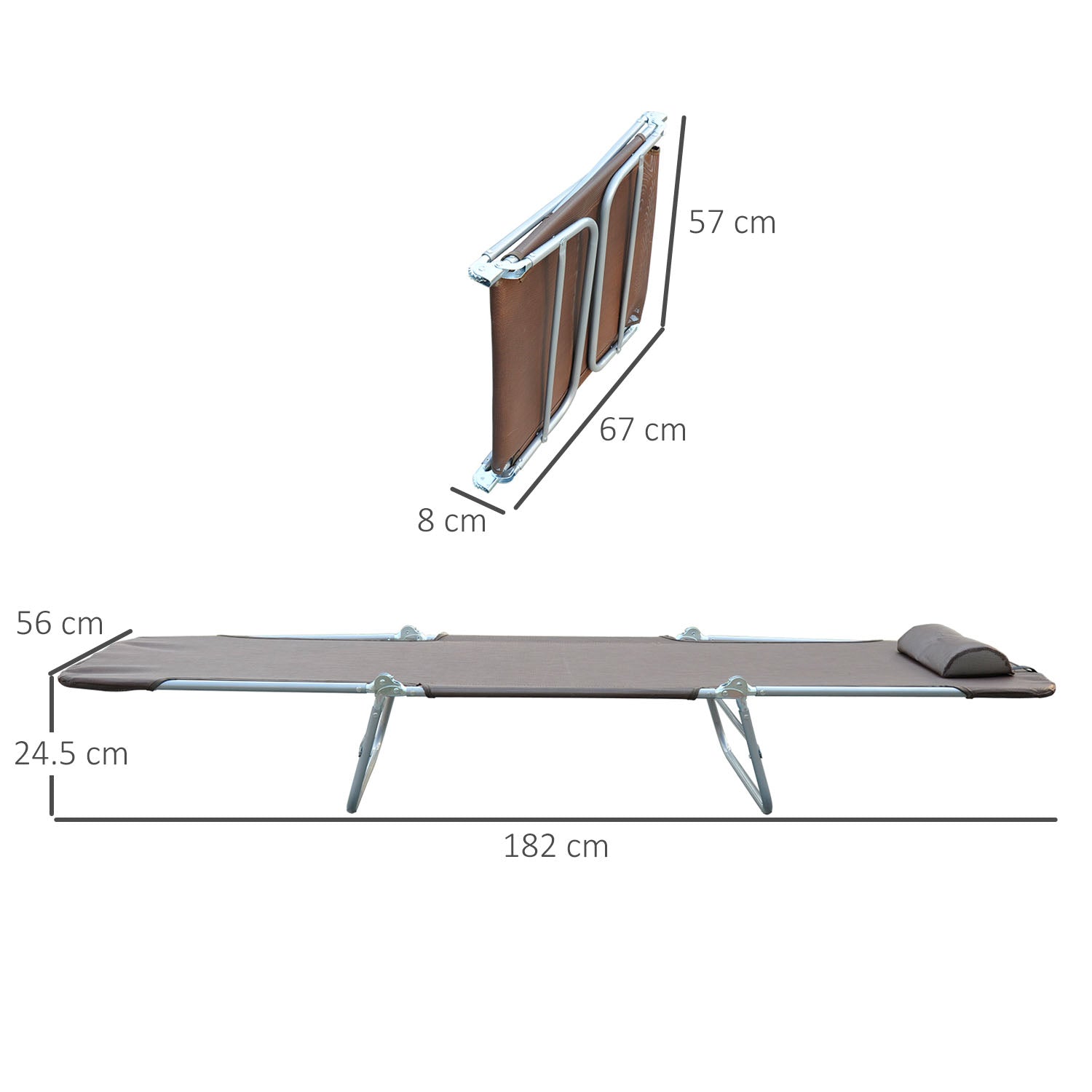 Outsunny Garden Lounger: Adjustable Recliner Sun Bed with Coffee-Toned Finish for Outdoor Relaxation