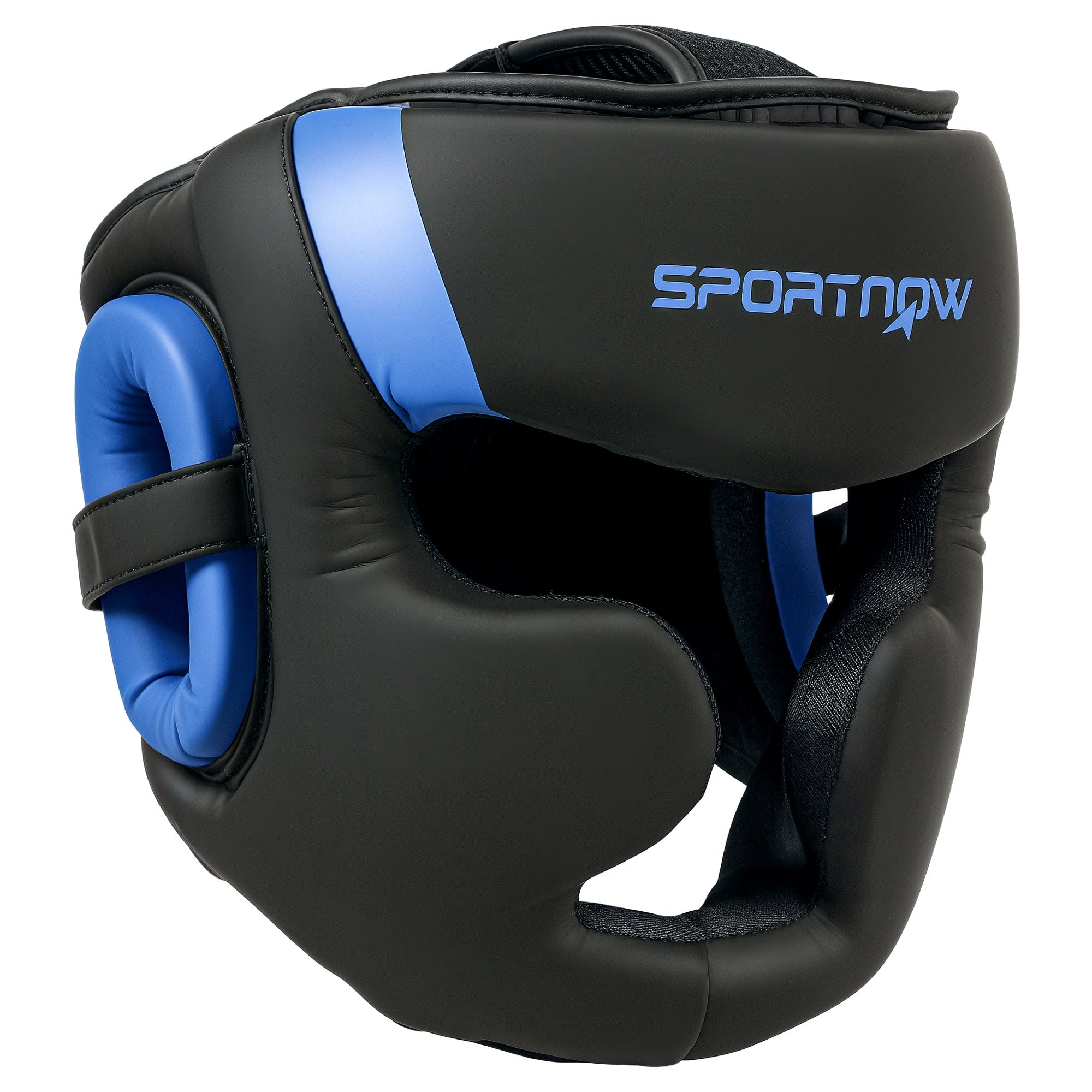SPORTNOW Boxing Headguard, Boxing Headgear Helmet with Adjustable Strap for Full Face Protection for Kickboxing Sparring Martial Arts Karate Taekwondo, Blue - North Peak Garden Furniture