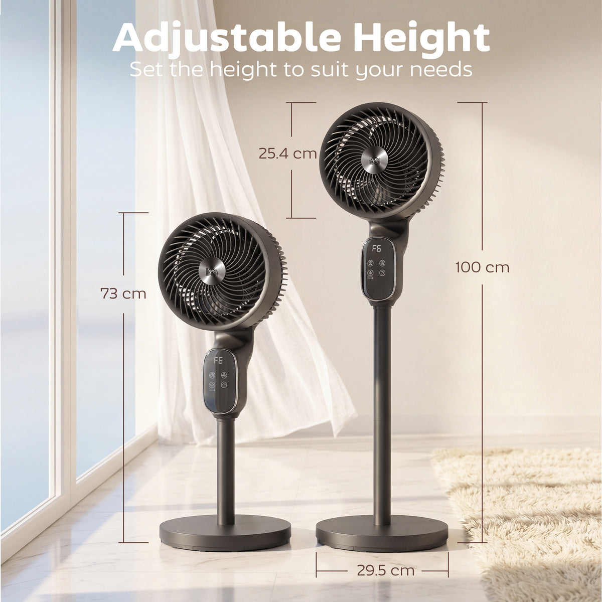 HOMCOM 20 dB Silent Standing Fan for Bedroom, 39in Pedestal Fan with Remote, Oscillating, 8 Speeds, Adjustable Height, Black