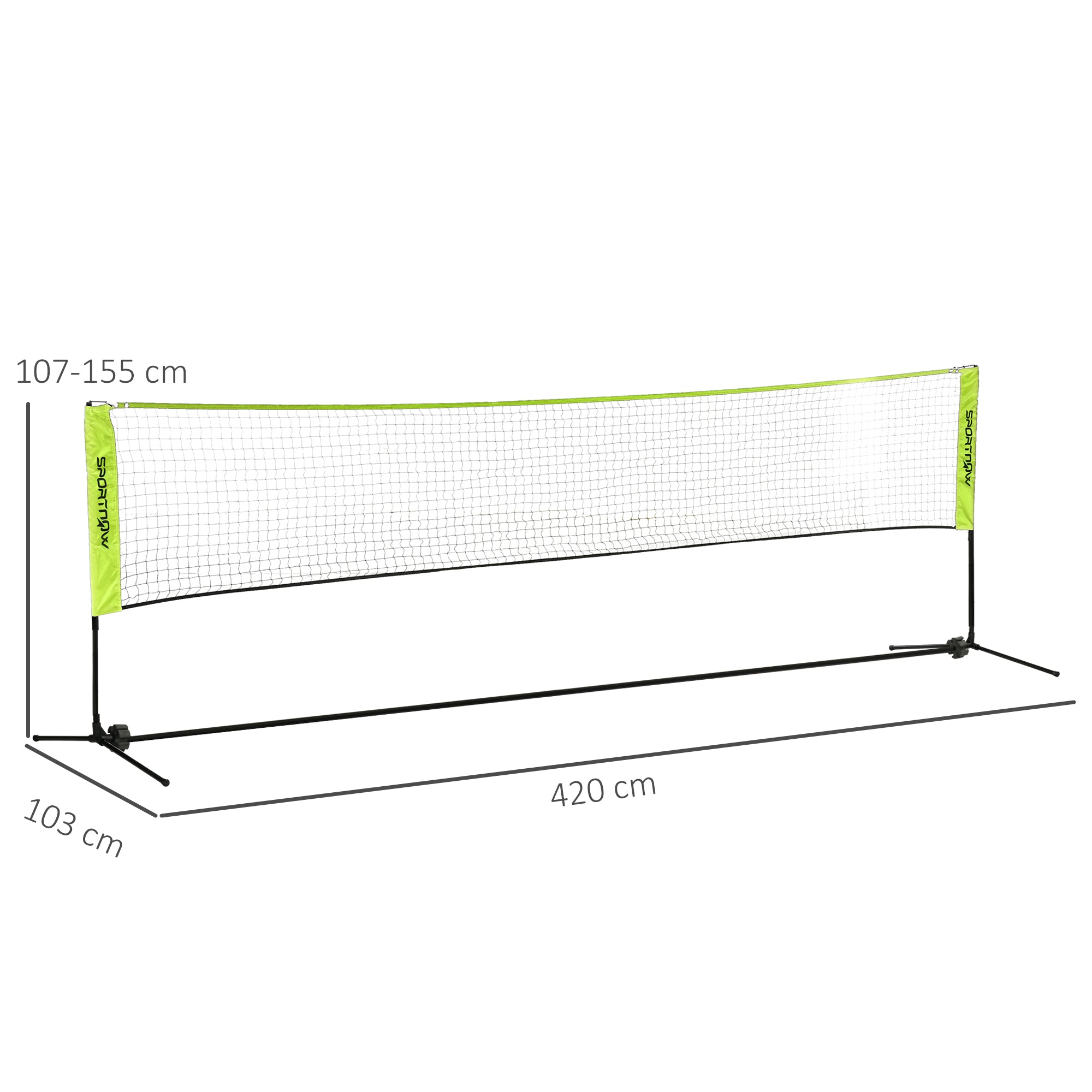 SPORTNOW 4m Badminton Net, Height Adjustable Outdoor Sports Net, with Carry Bag, for Tennis, Pickleball, Volleyball - North Peak Garden Furniture
