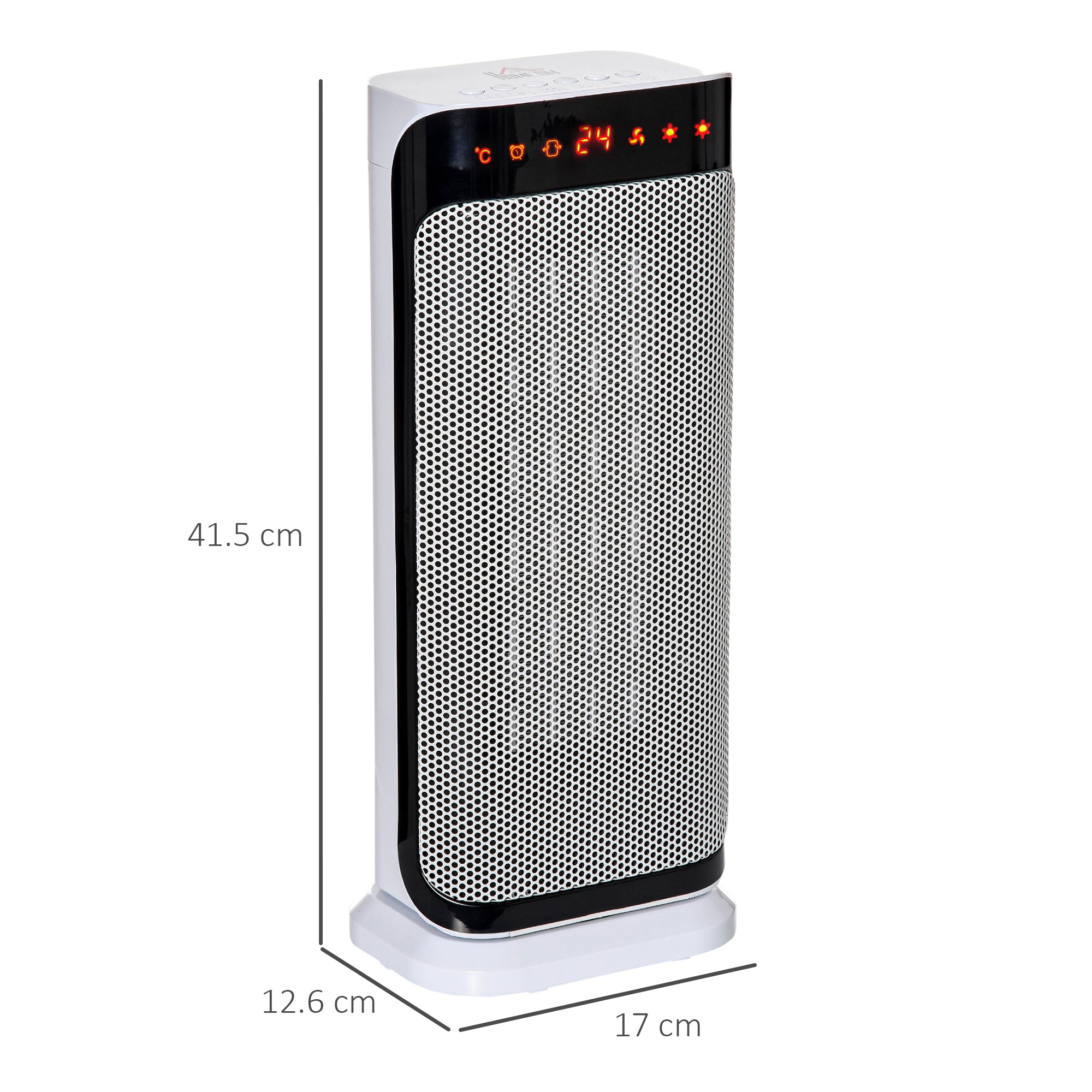 HOMCOM 2000W Electric Heater, PTC Ceramic Portable Fan Heater with Overheating & Tip-Over Protection, 8H Timer, 45° Oscillating Heater for Home, Office, Study, Bedroom - North Peak Garden Furniture
