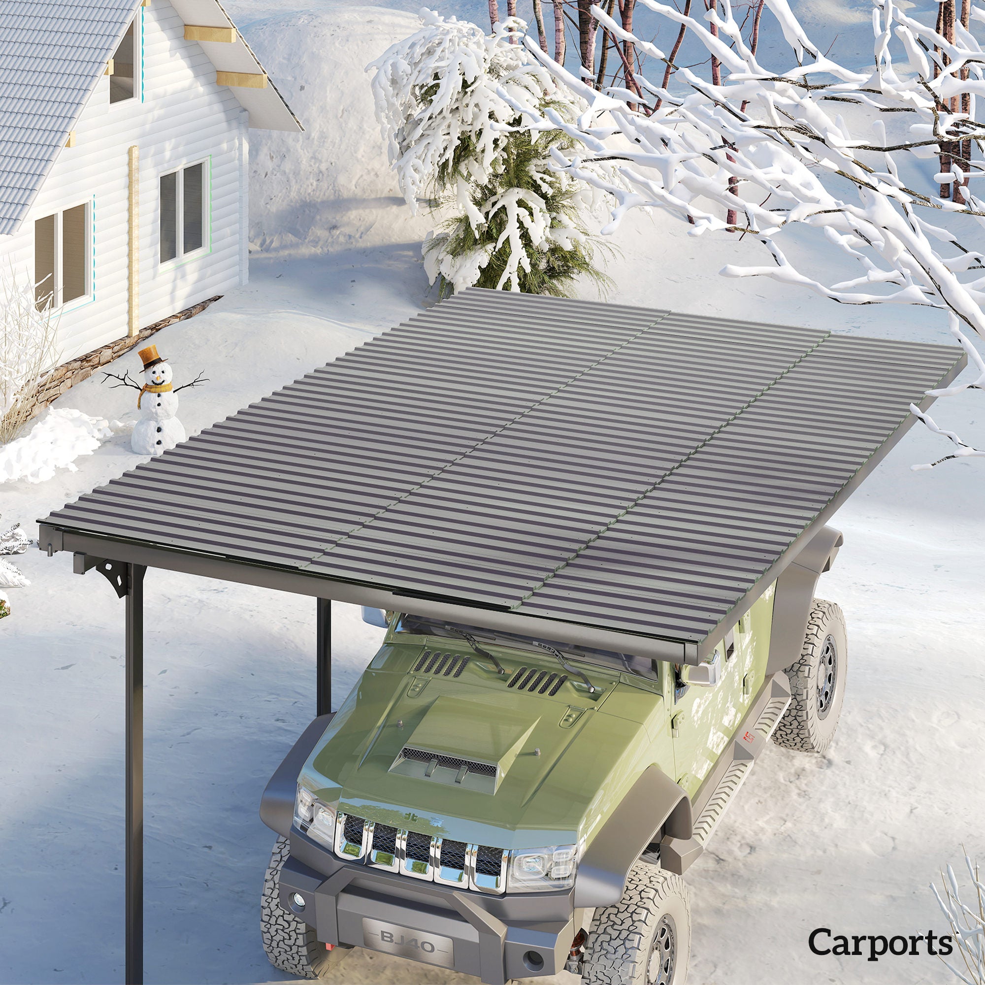 Outsunny Set of 12 Corrugated Steel Roof Sheet Panels - Light Grey