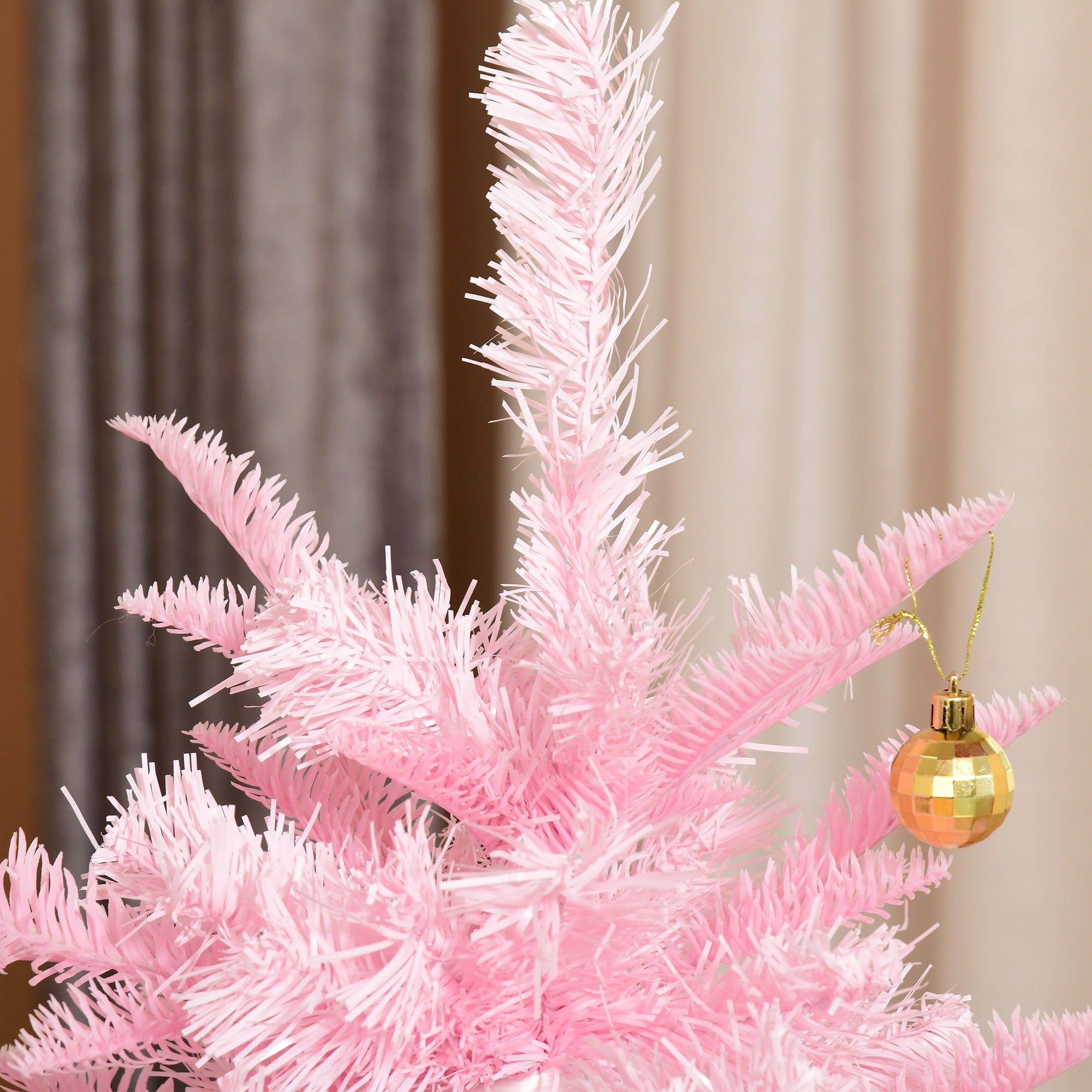 HOMCOM 5FT Artificial Christmas Tree Holiday Xmas Holiday Tree Decoration with Automatic Open for Home Party, Pink - North Peak Garden Furniture