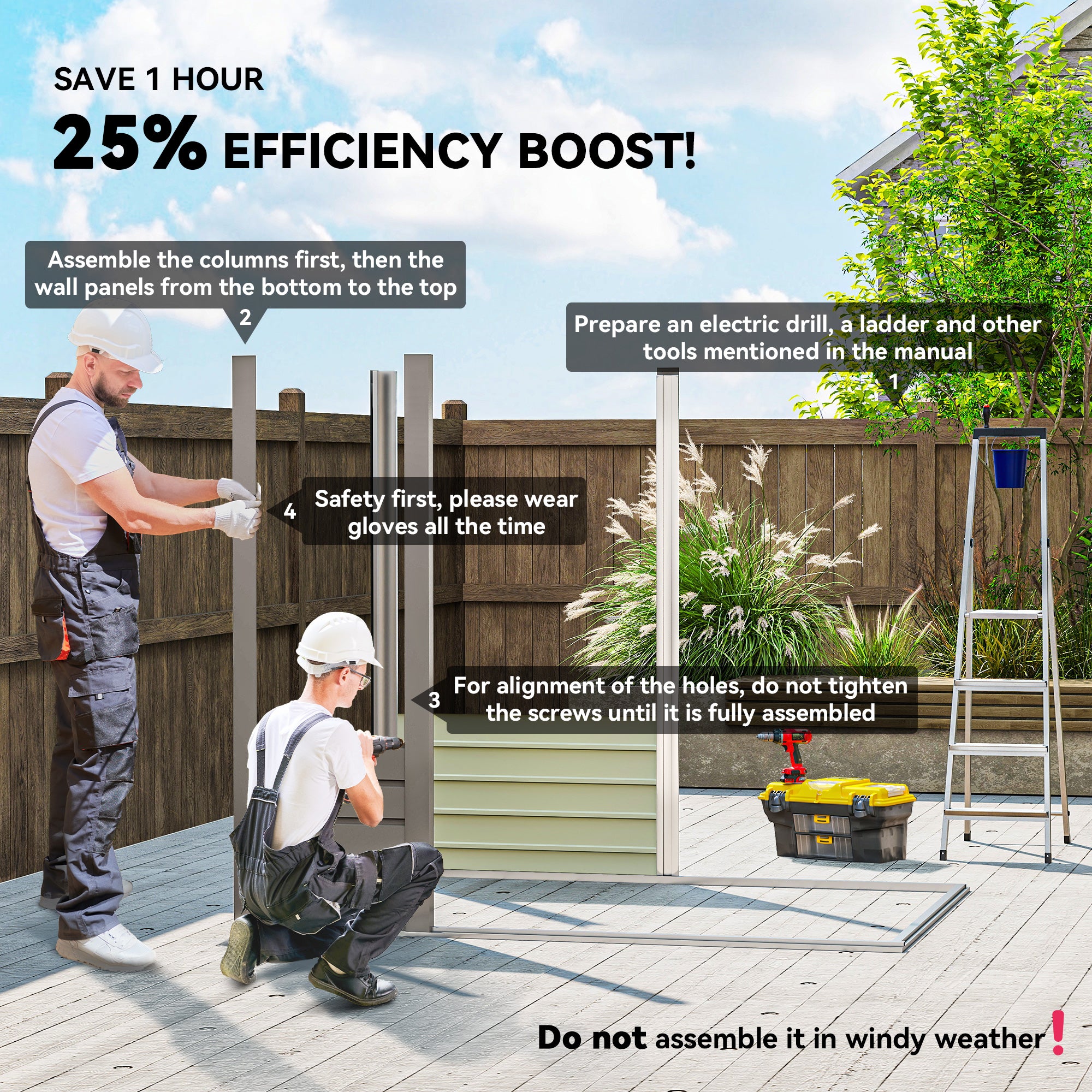 Outsunny 4 x 6ft Galvanised Metal Garden Shed, with Locking Door - Grey