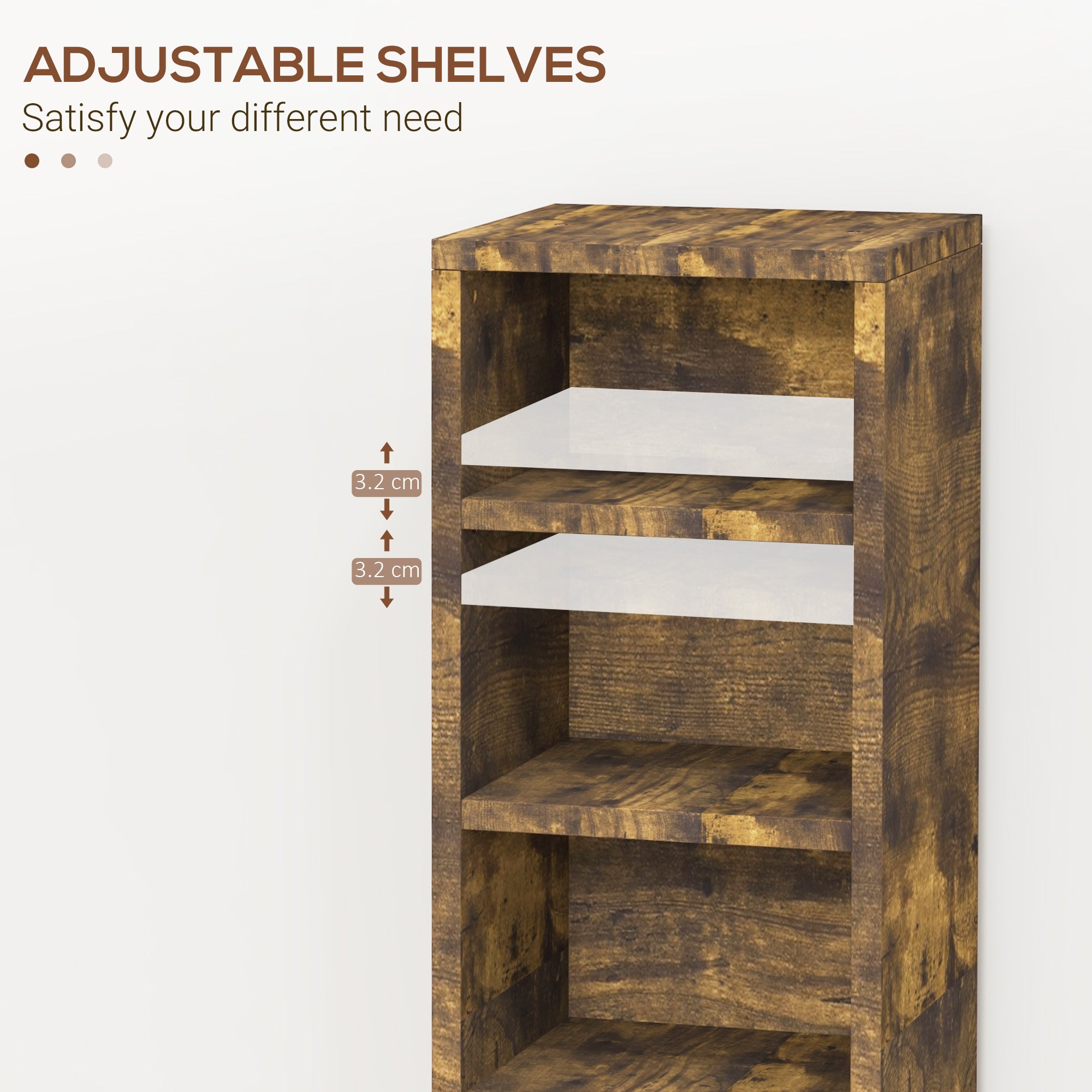 HOMCOM Set of Two 102 CD Storage Units - Mid Brown Wood-Effect - North Peak Garden Furniture