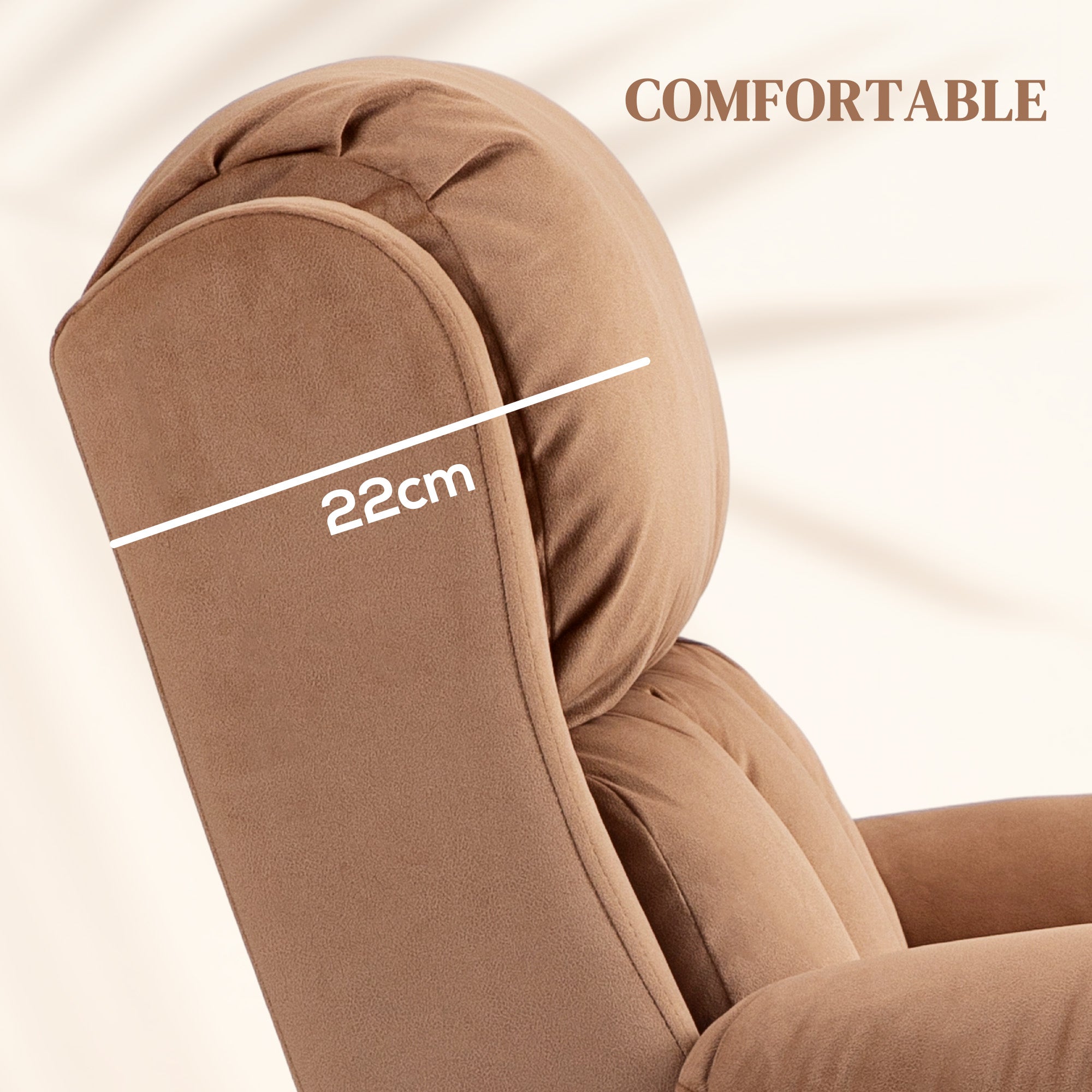 HOMCOM Eight Massage Point Electric Reclining Lift Chair, with Remote - Brown - North Peak Garden Furniture