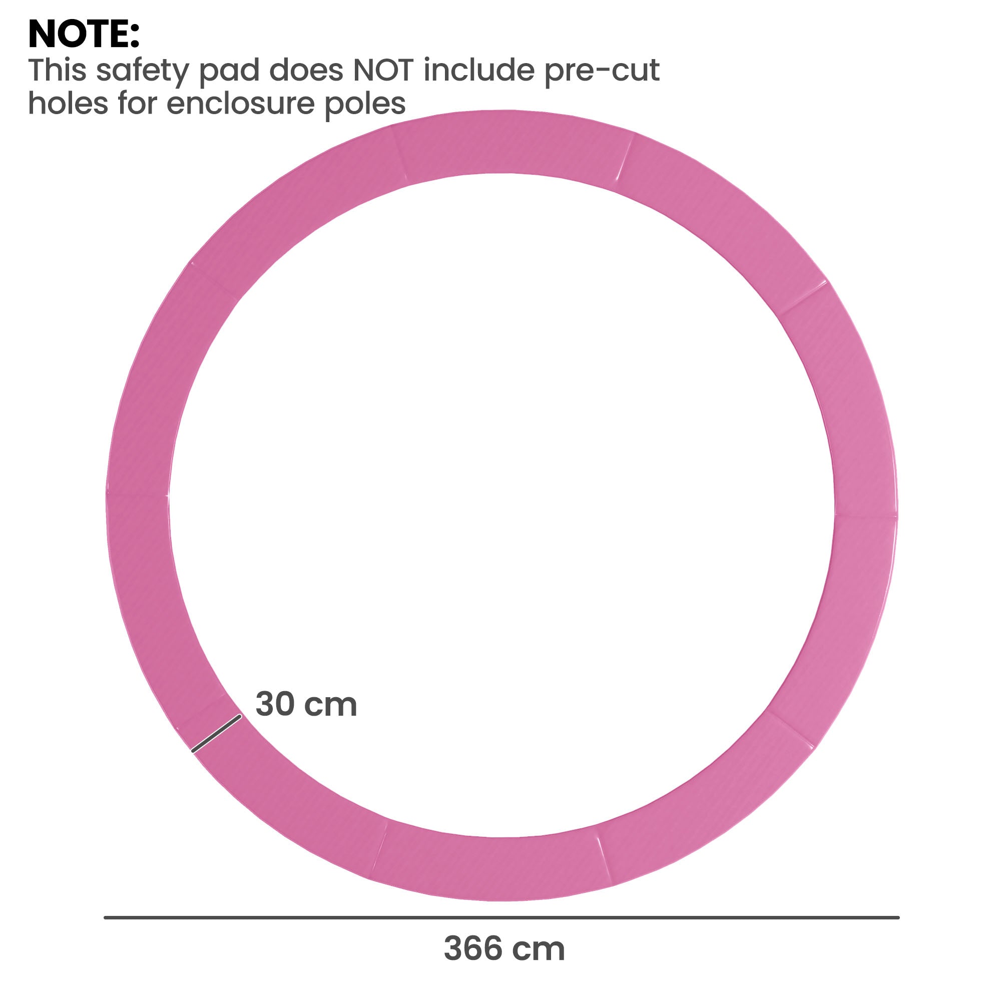 SPORTNOW 12FT Trampoline Spring Cover, Plastic Trampoline Pad Replacement with Elastic Cord, Waterproof, UV Resistant and Tear-Resistant, All-Weather Trampoline Accessories, Pink